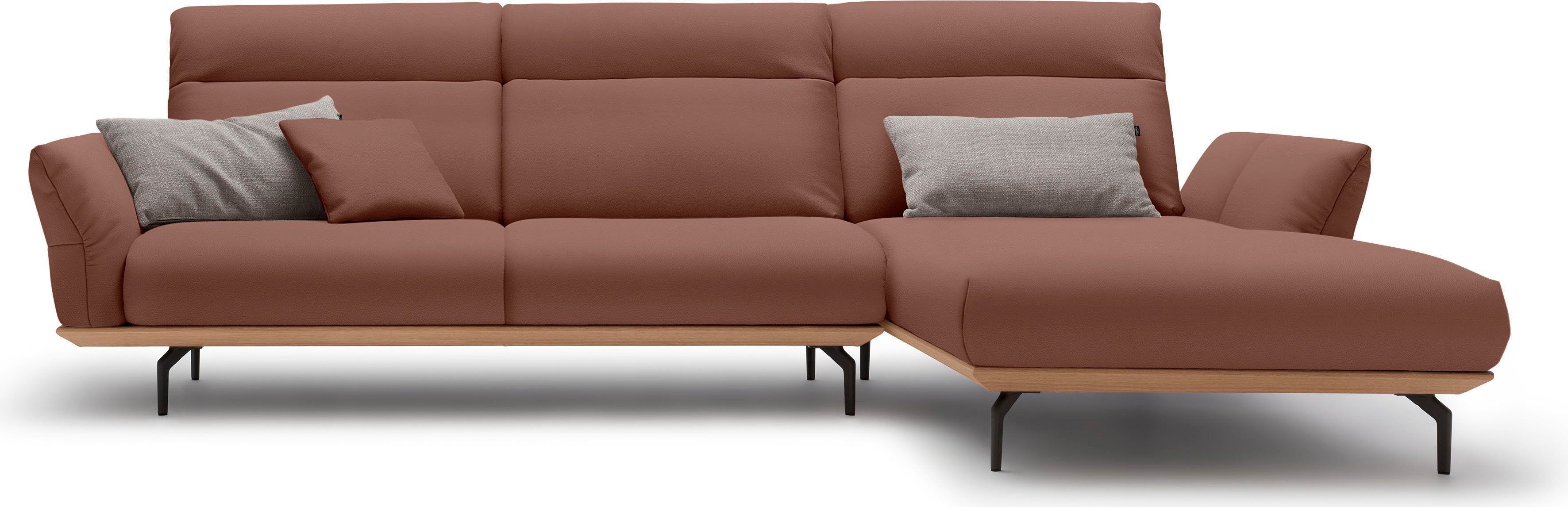 OTTO Creation BY ROLF BENZ Hoekbank Hs.460 Sokkel in eiken, onderstel in umbra grijs, breedte 318 cm bruin, hoekbanken, 318 cm