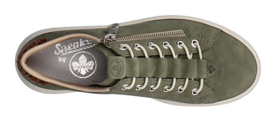 Rieker Plateausneakers met leoprint inzet bij de hak
