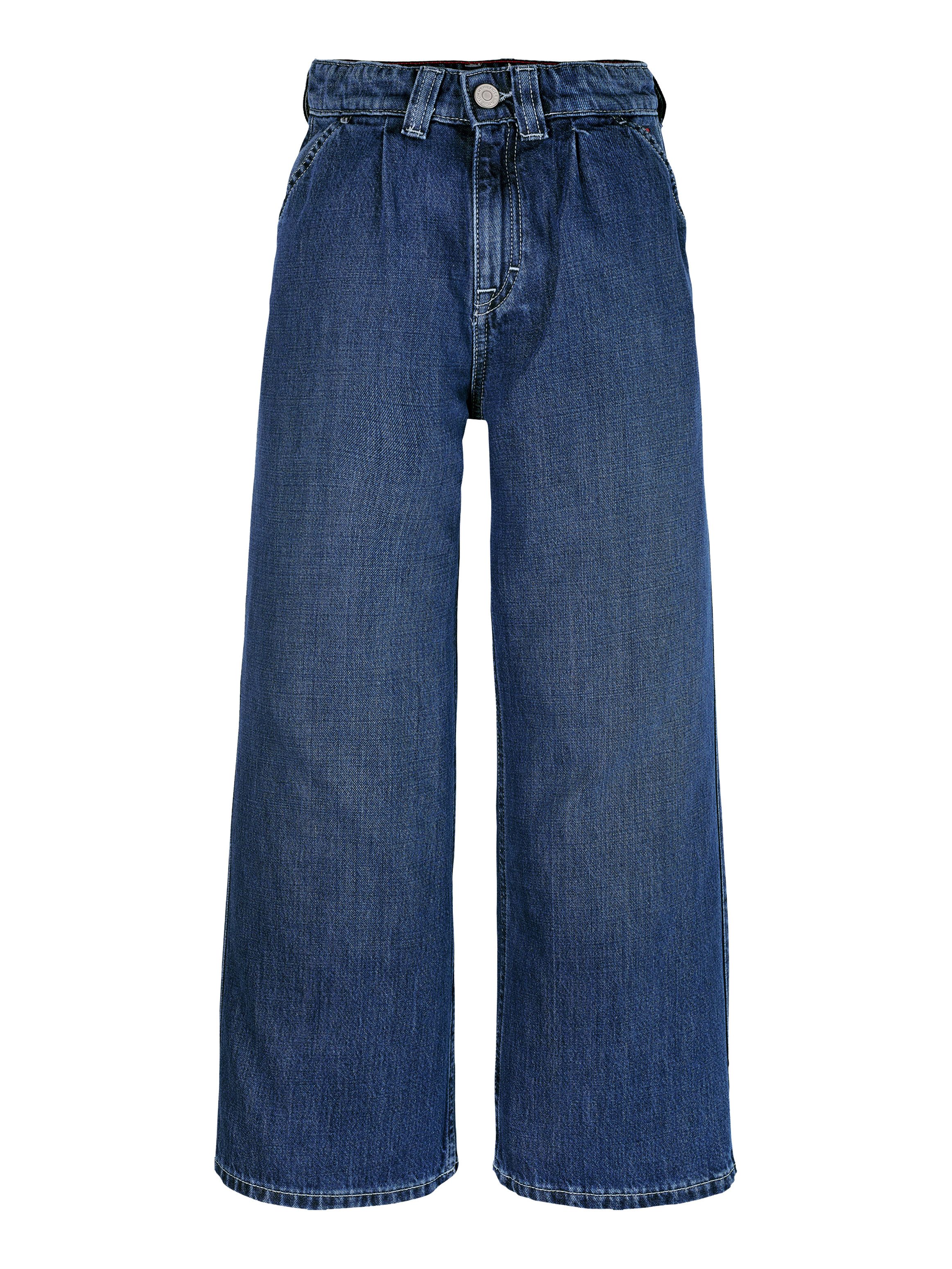Tommy Hilfiger Wijde jeans MABEL PLEATS MID BLUE WASH in middelblau wassing, met logo-badge