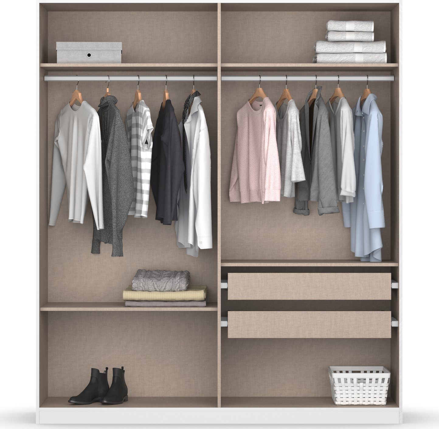 rauch Draaideurkast Koluna Hoogglansfront, inclusief 2 lades en extra planken