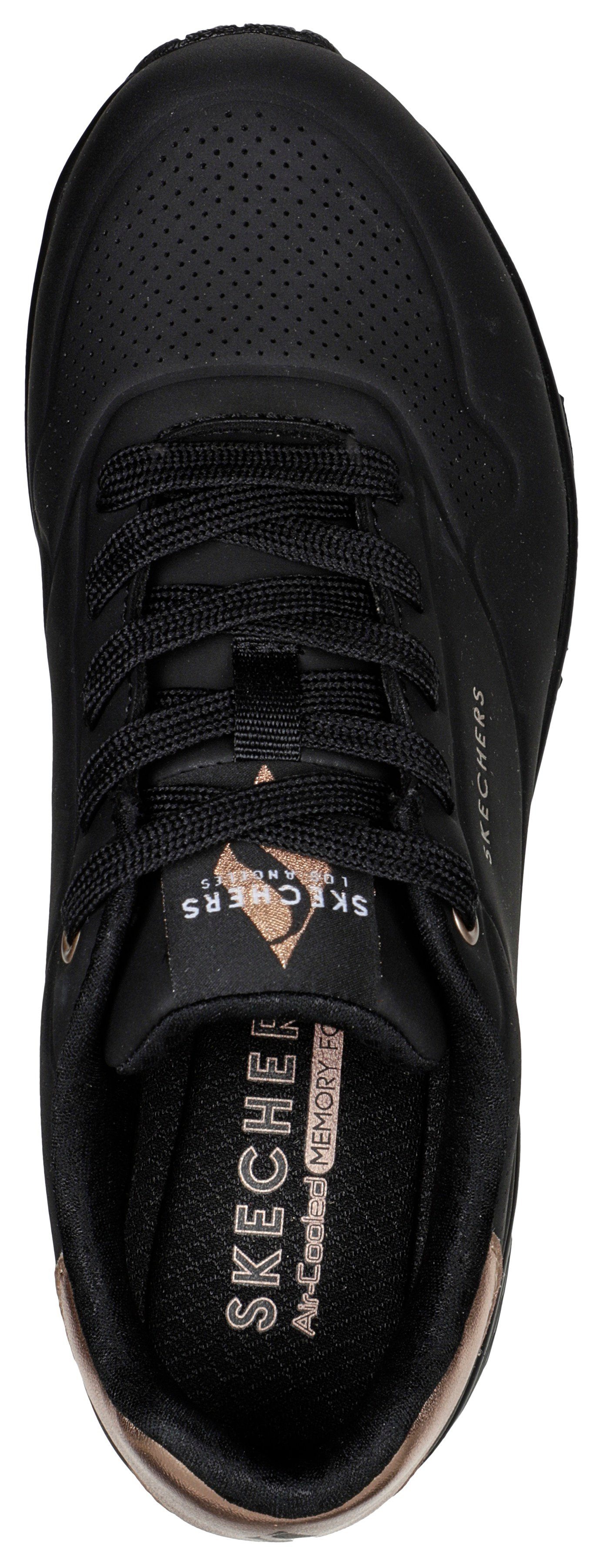 Skechers Sneakers UNO GOLDEN AIR Vrijetijdsschoen, lage schoen, veterschoen met metallic inzet