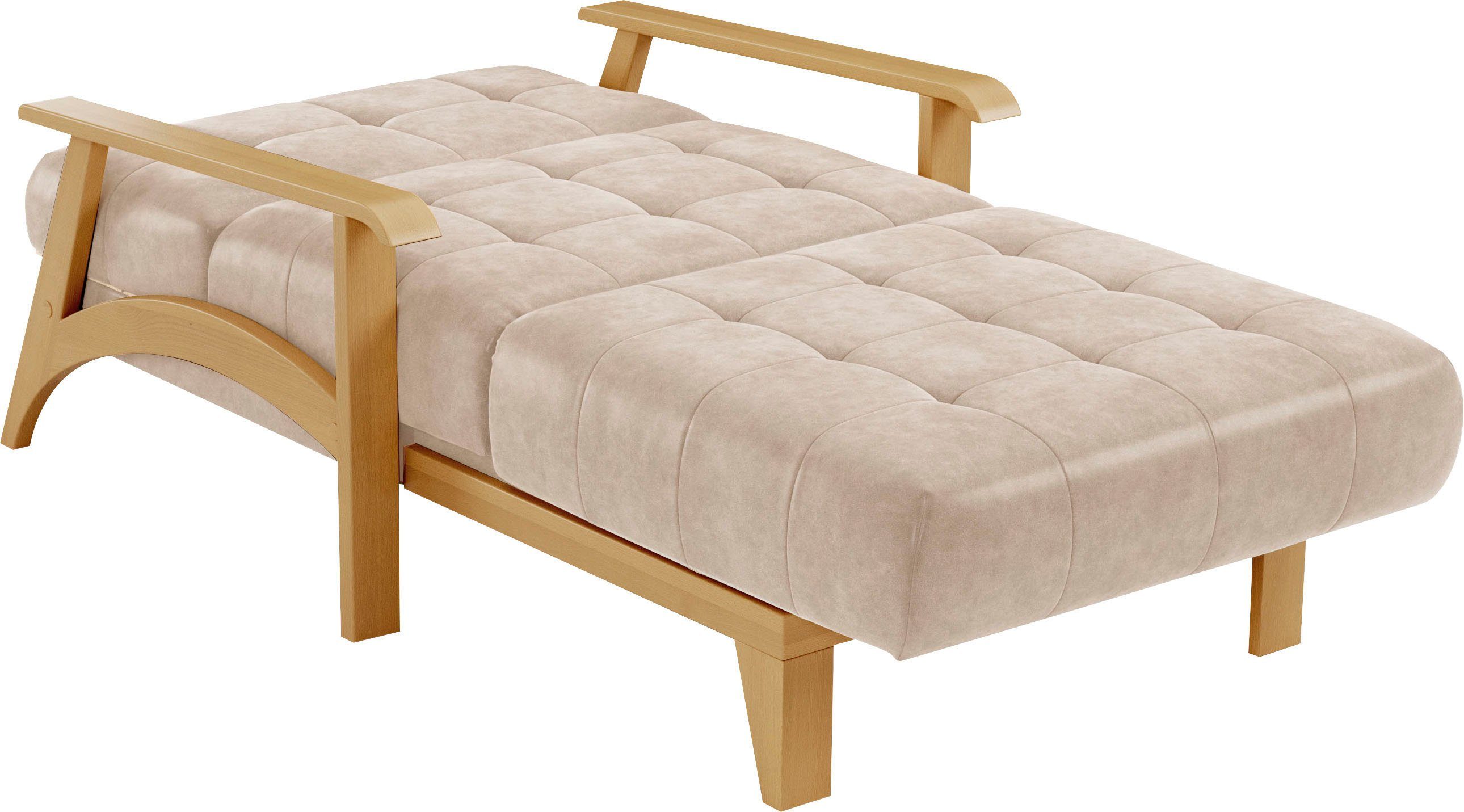sit&more Récamier Billund Armleuningen van eikenkleurig beukenhout, verschillende bekledingen en kleuren