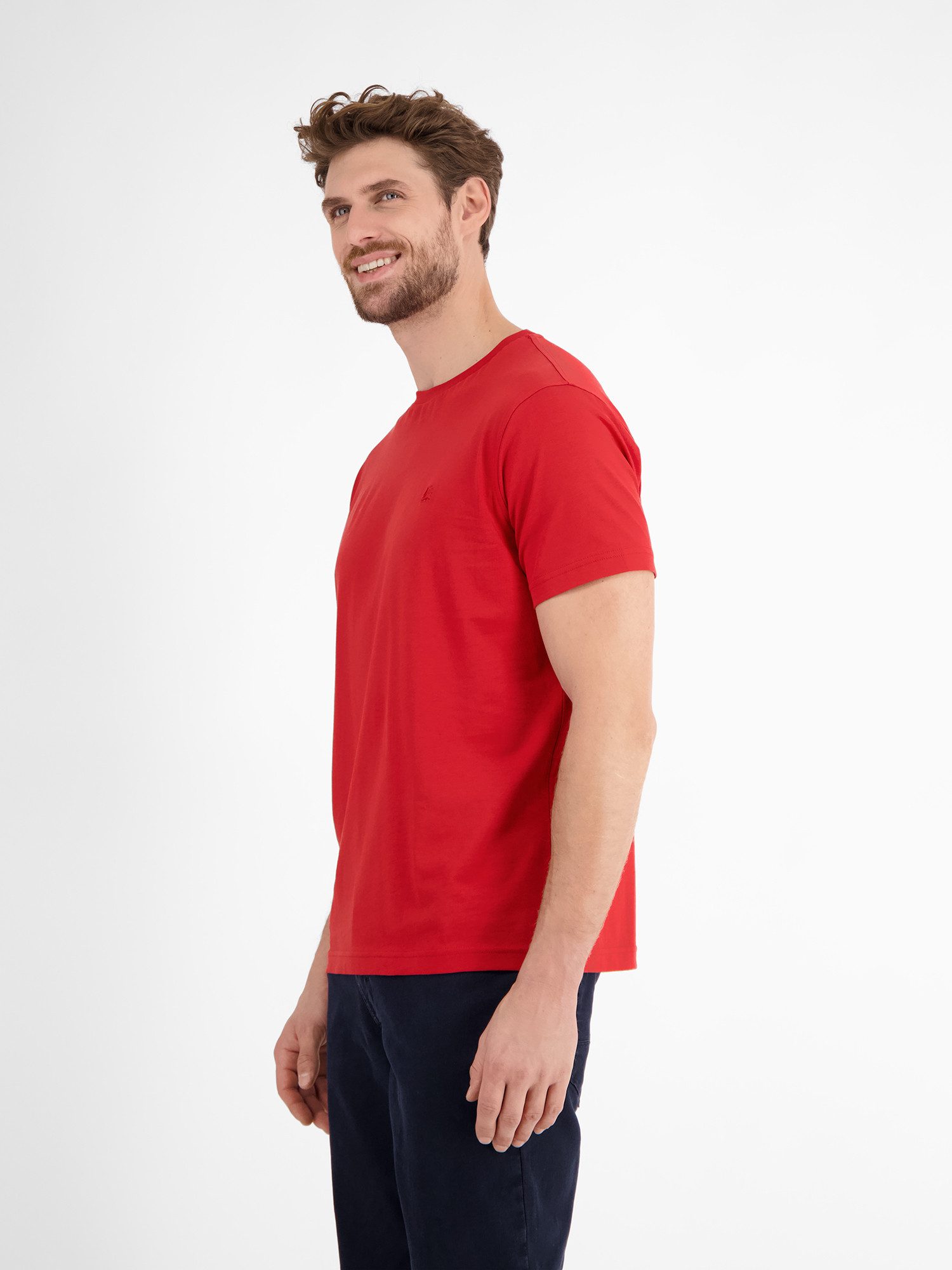 Lerros T-shirt LERROS basic T-shirt met logostiksel, effen