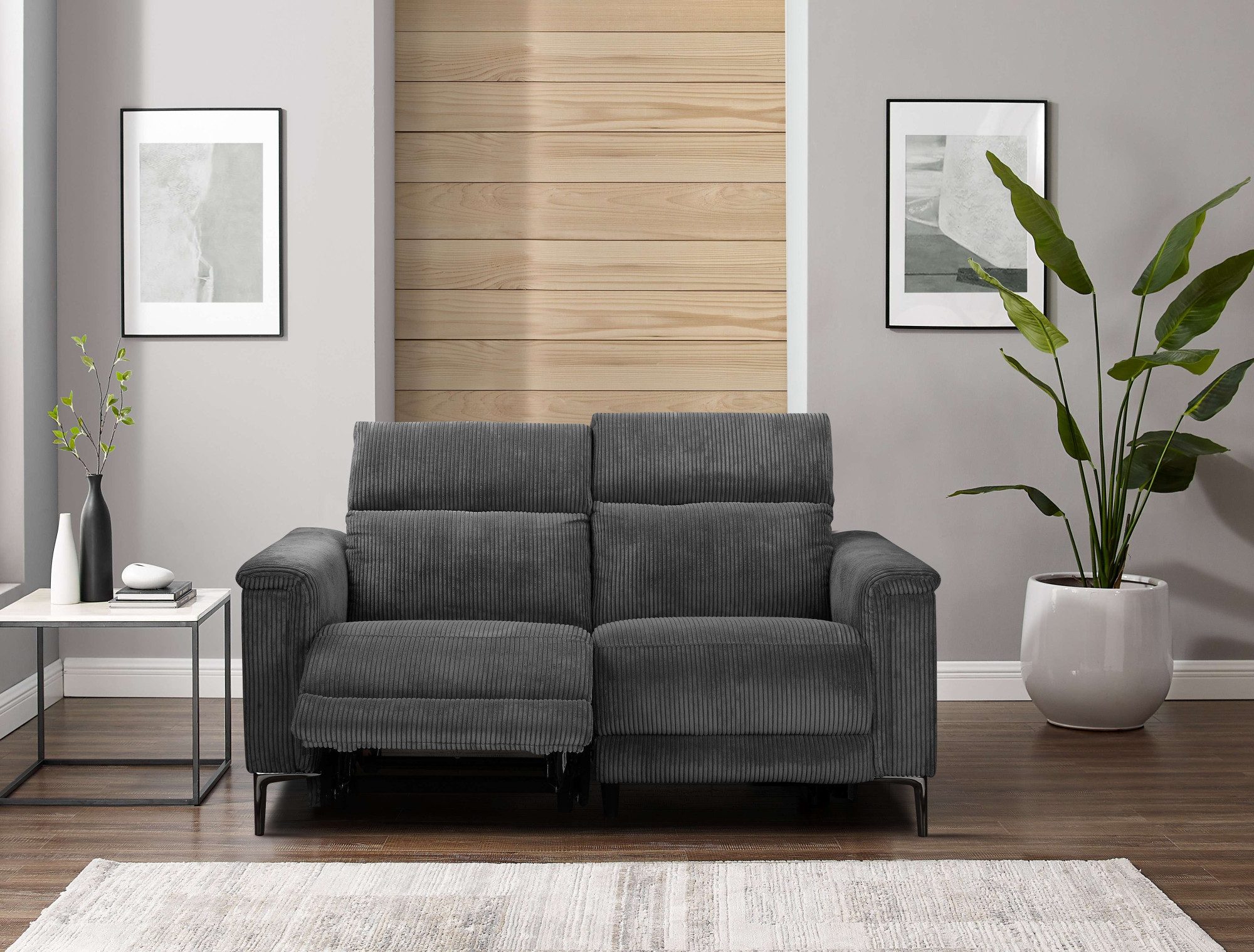 Places of Style 2-zitsbank Lund in Cord, met handmatige of elektrische