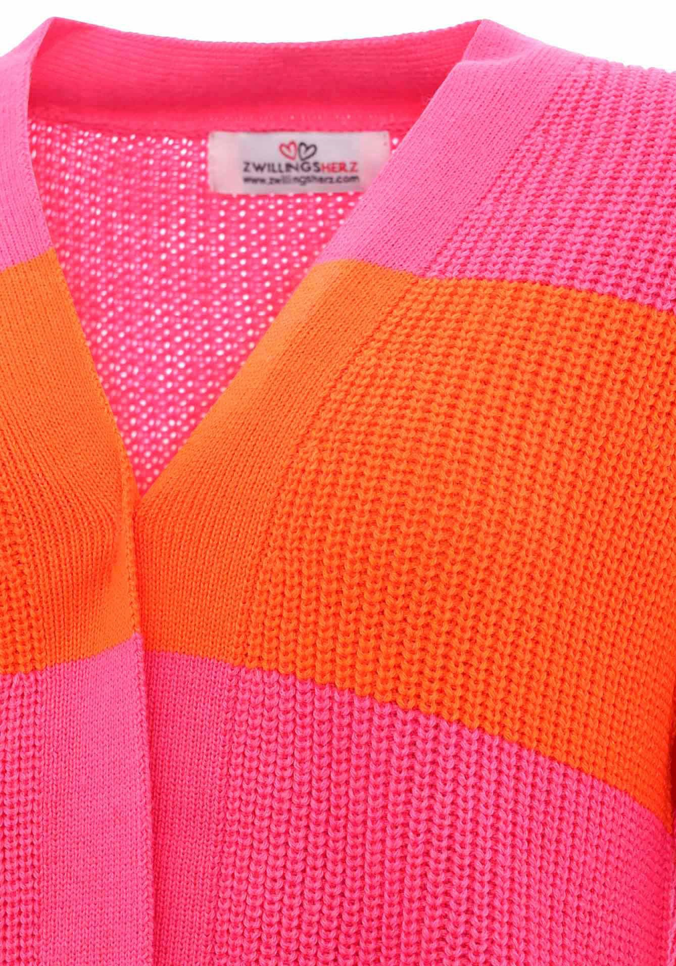 Zwillingsherz Cardigan Katja gestreepte vest met wolpercentage, one size