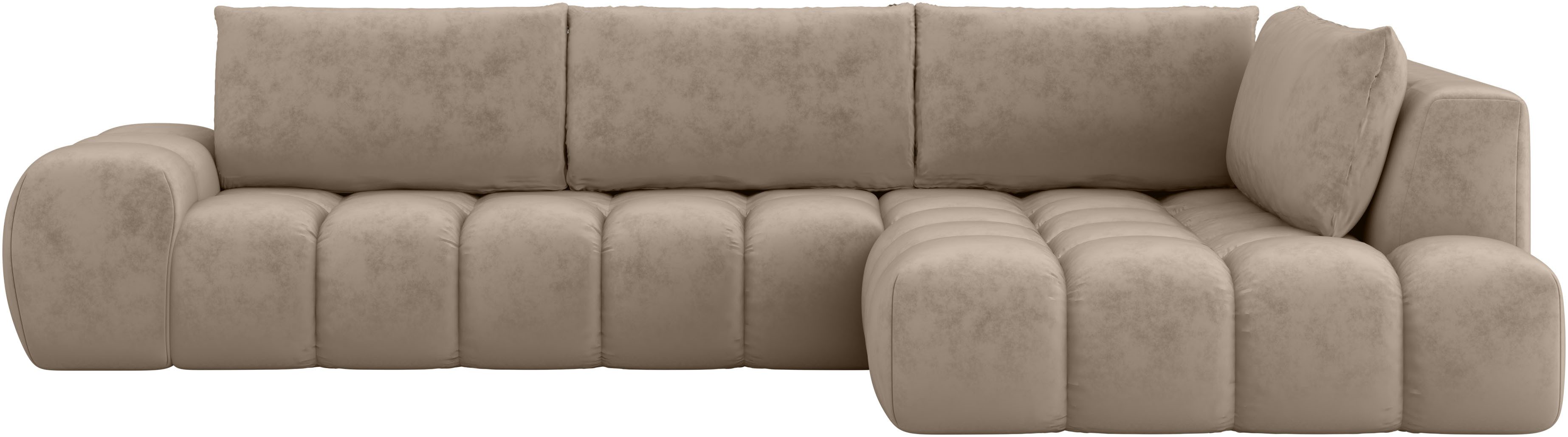 INOSIGN Hoekbank AZITA designsofa, elegant en comfortabel L-vorm, bubbel-look
