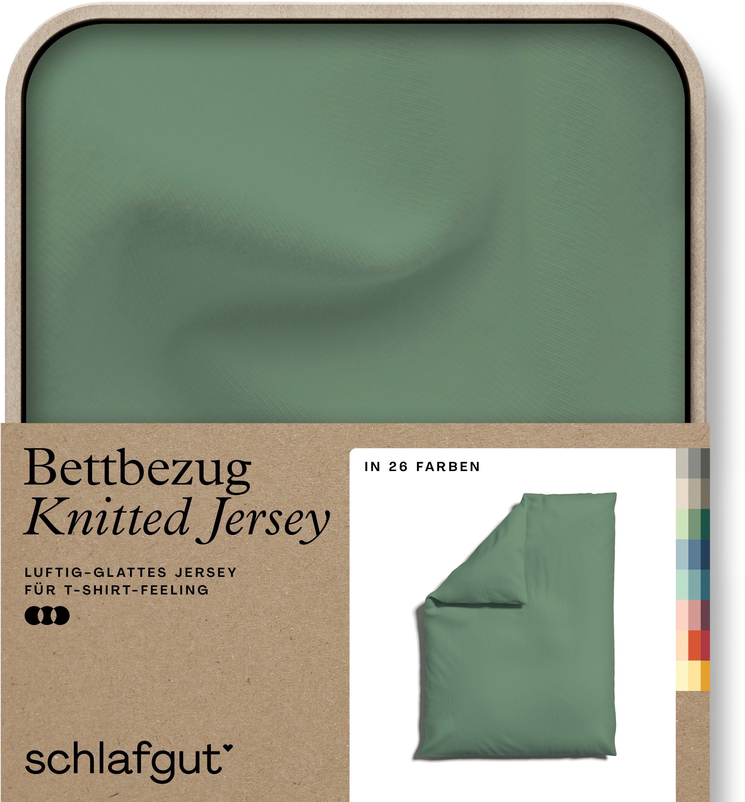 Schlafgut Dekbedovertrek Gebreide jersey uni, van biologisch katoen met elastaan, rits kreukvrij, mix & match beddengoed: bijpassende kussenhoes