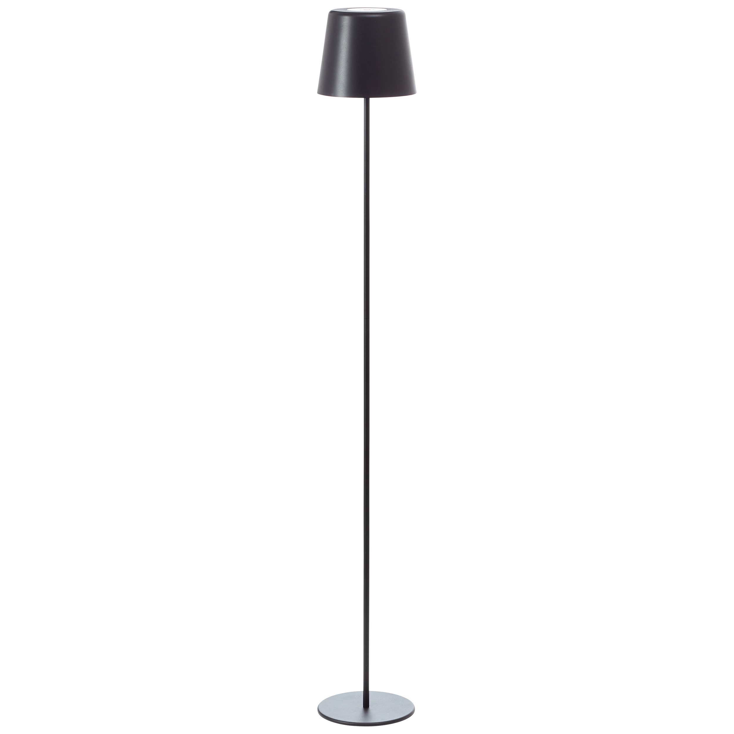 Brilliant Leuchten Led-vloerlamp voor buiten Kaami - mobiele LED buiten vloerlamp Accu-aangedreven, 129 cm, 350 lm, 3000 K, 3-traps dimbaar, metaal