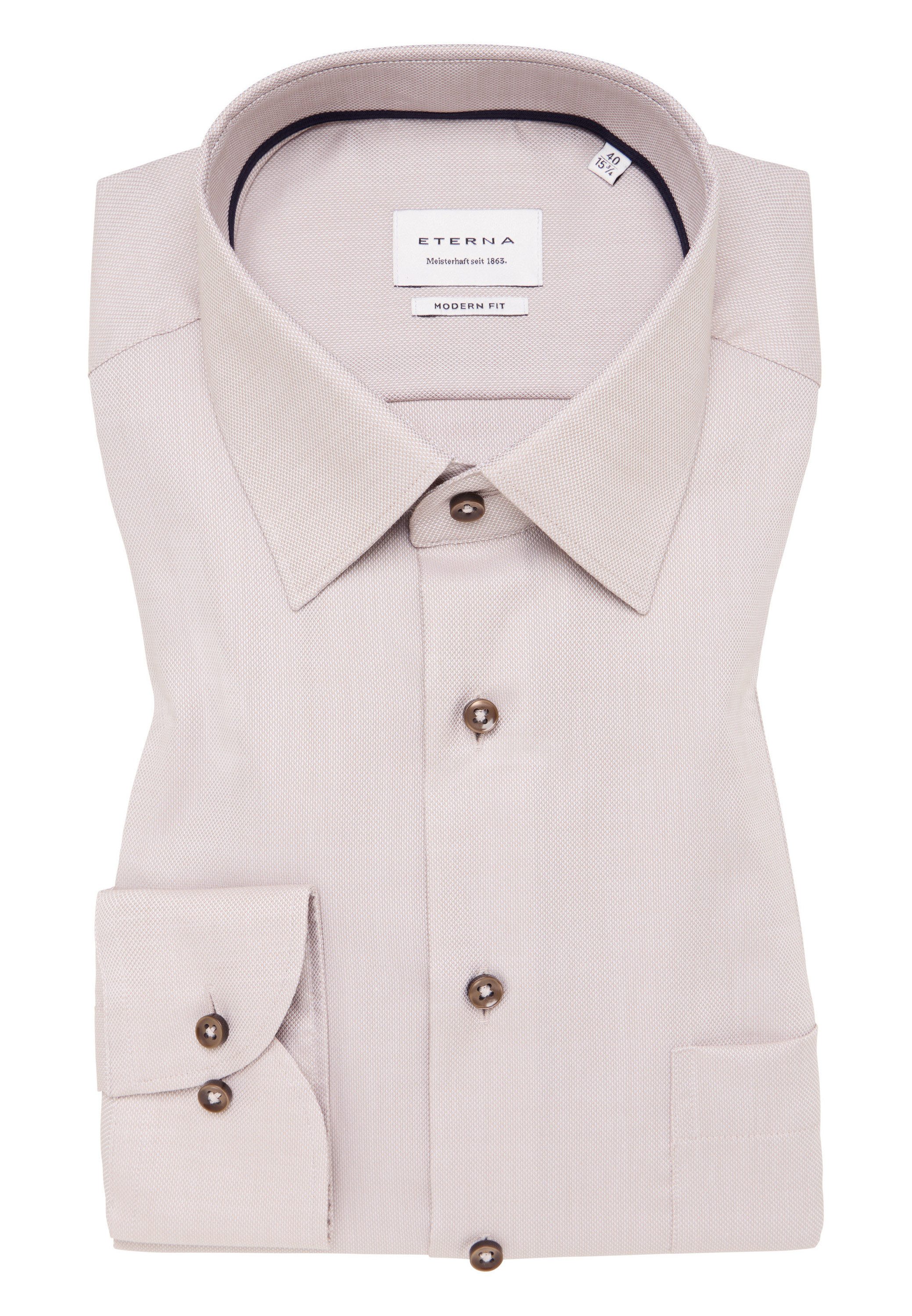 Eterna Overhemd met lange mouwen MODERN FIT NON IRON (strijkvrij)
