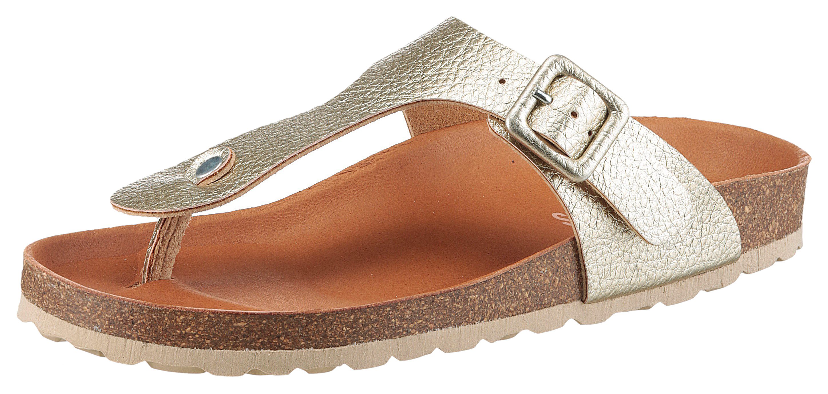 VERBENAS Teenslippers Ryton Elephant , zomerschoen, teenslippers geschikt voor stads- en strandbezoeken dames teenslippers maat 42 goud(kleur)
