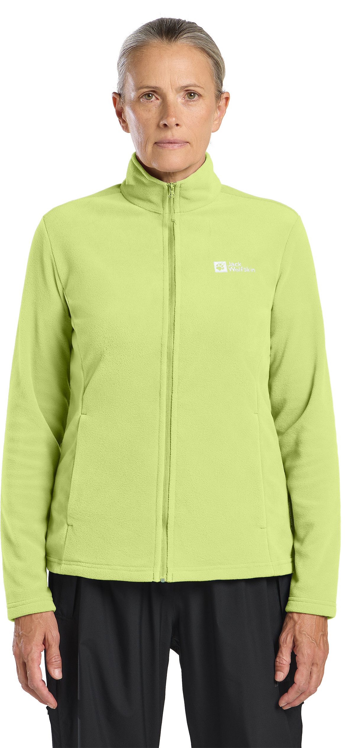 Jack Wolfskin Fleecejack Taunus lichte, rekbare, ademende midlayer dames fleece vesten maat XXL groen