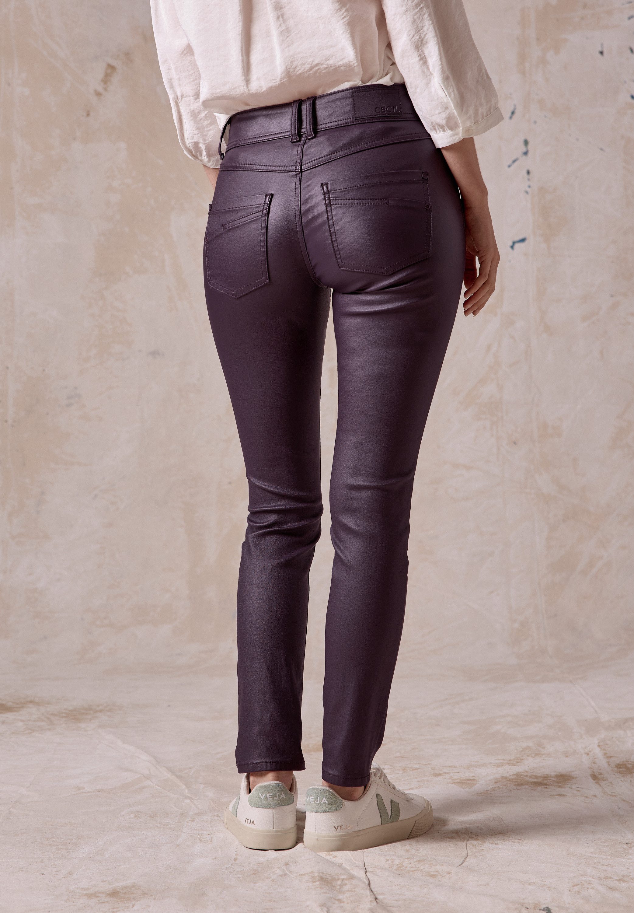 Cecil Imitatieleren broek Scarlett in five-pocketsstijl