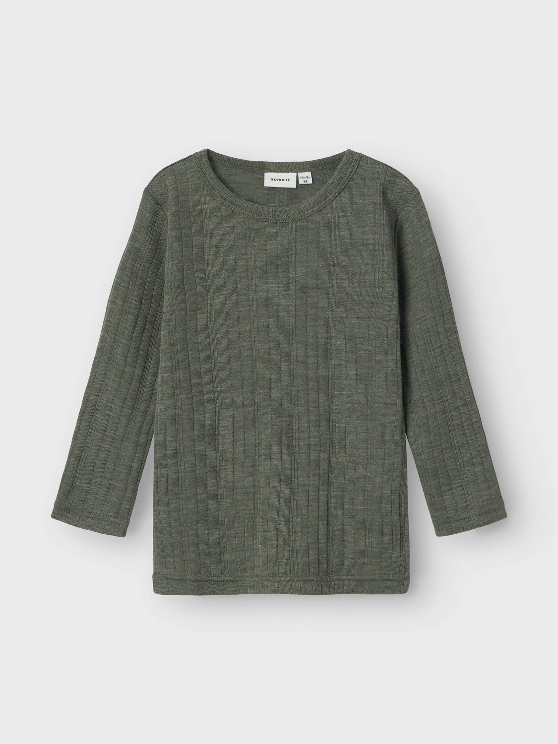 Name It Shirt met lange mouwen NMMWANG WOOL NEEDLE LS TOP SOLID NOOS