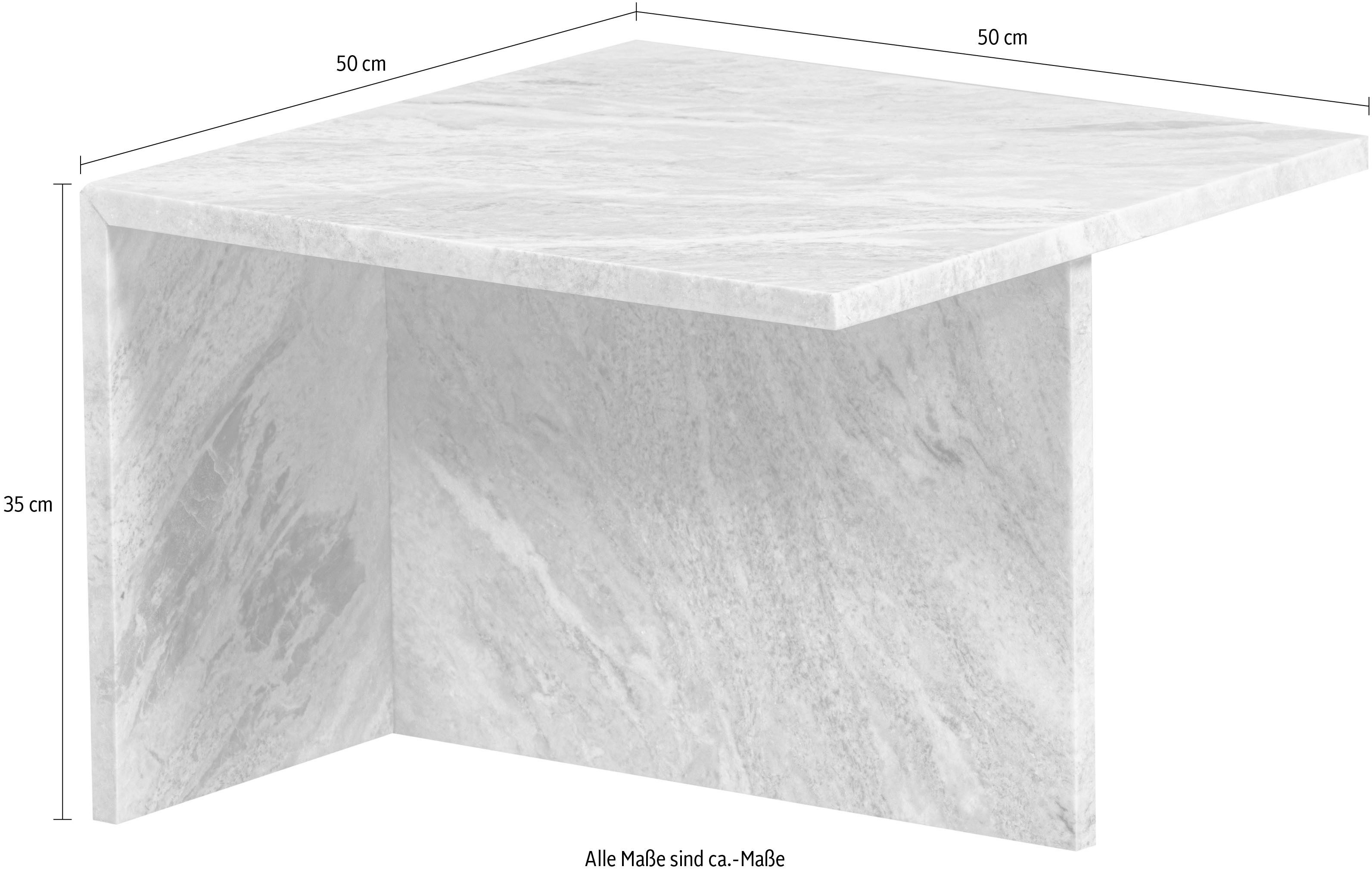 WOOOD Salontafel Xhail met een royale tafelblad, van marmer, h 35 cm x b 50 cm