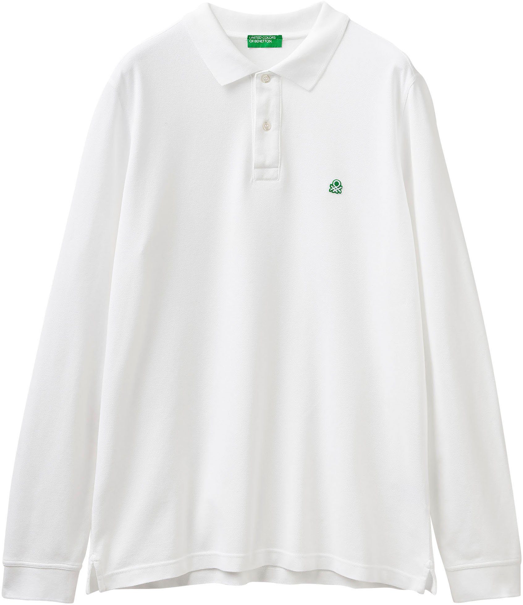 United Colors of Benetton Poloshirt met lange mouwen met splitjes opzij