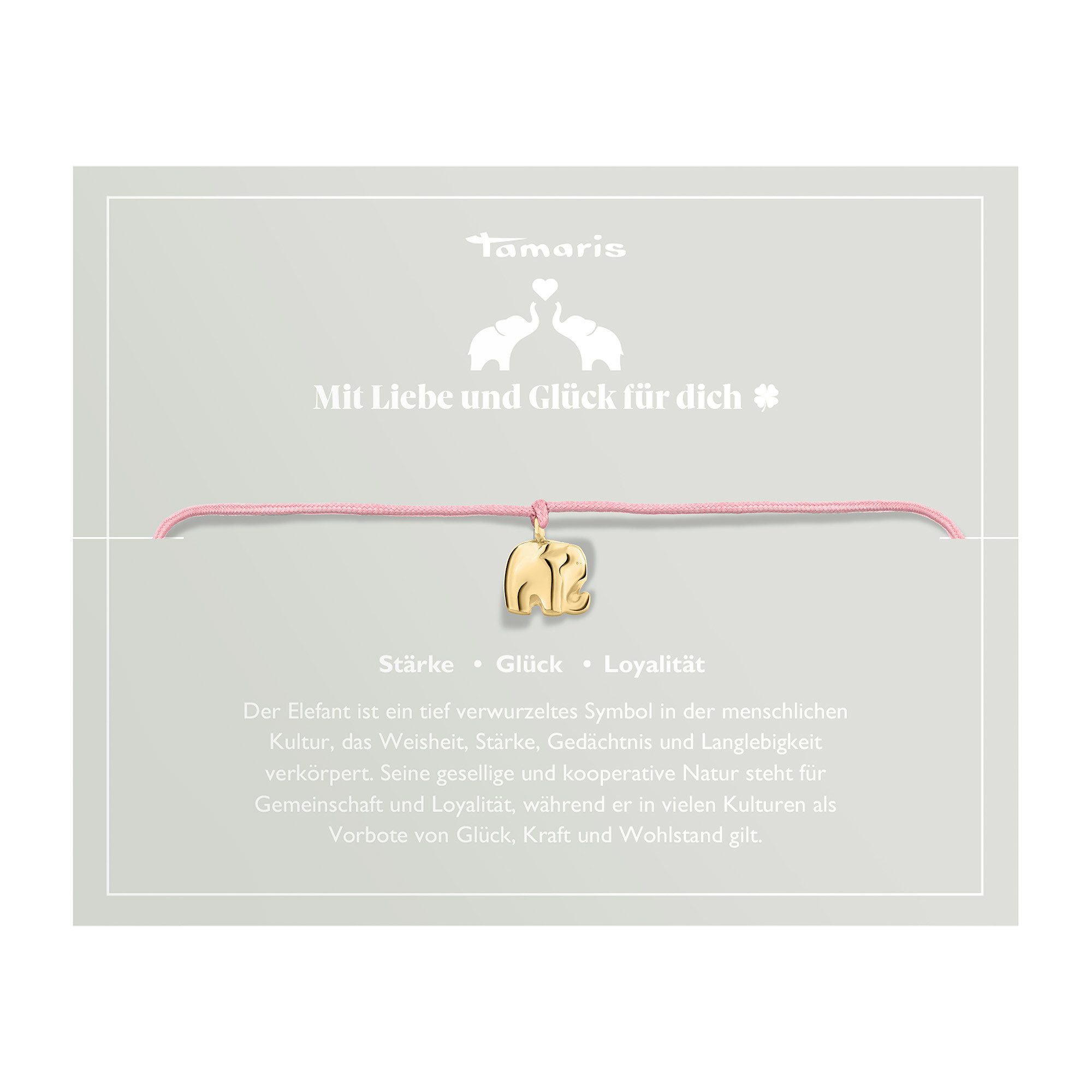 Tamaris Armband Sieraad Geschenk Roestvrijstalen Textiel Armband Little Elephant