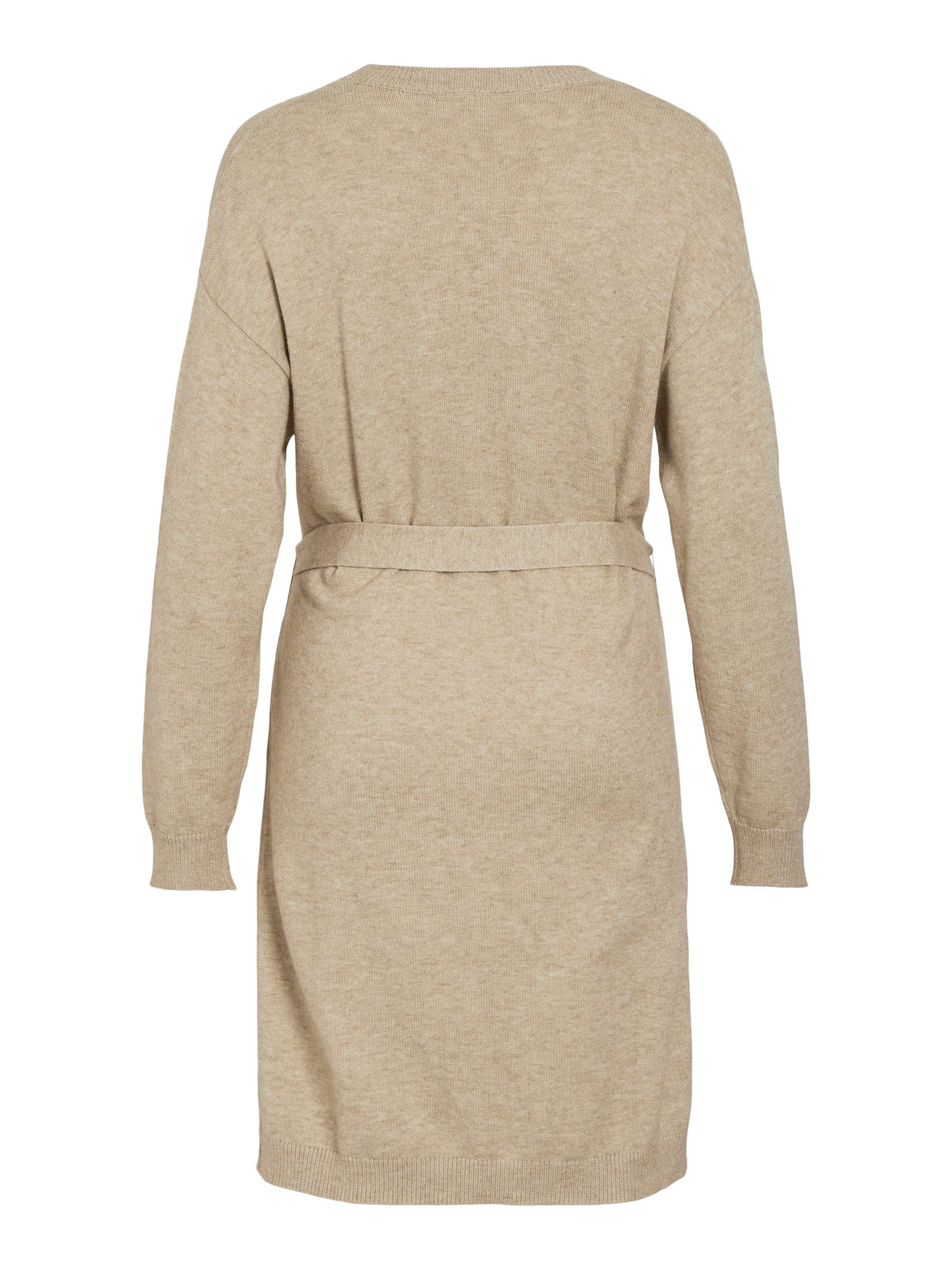 Vila Gebreide jurk VIRIL O-NECK L/S BELT KNIT DRESS - NOOS