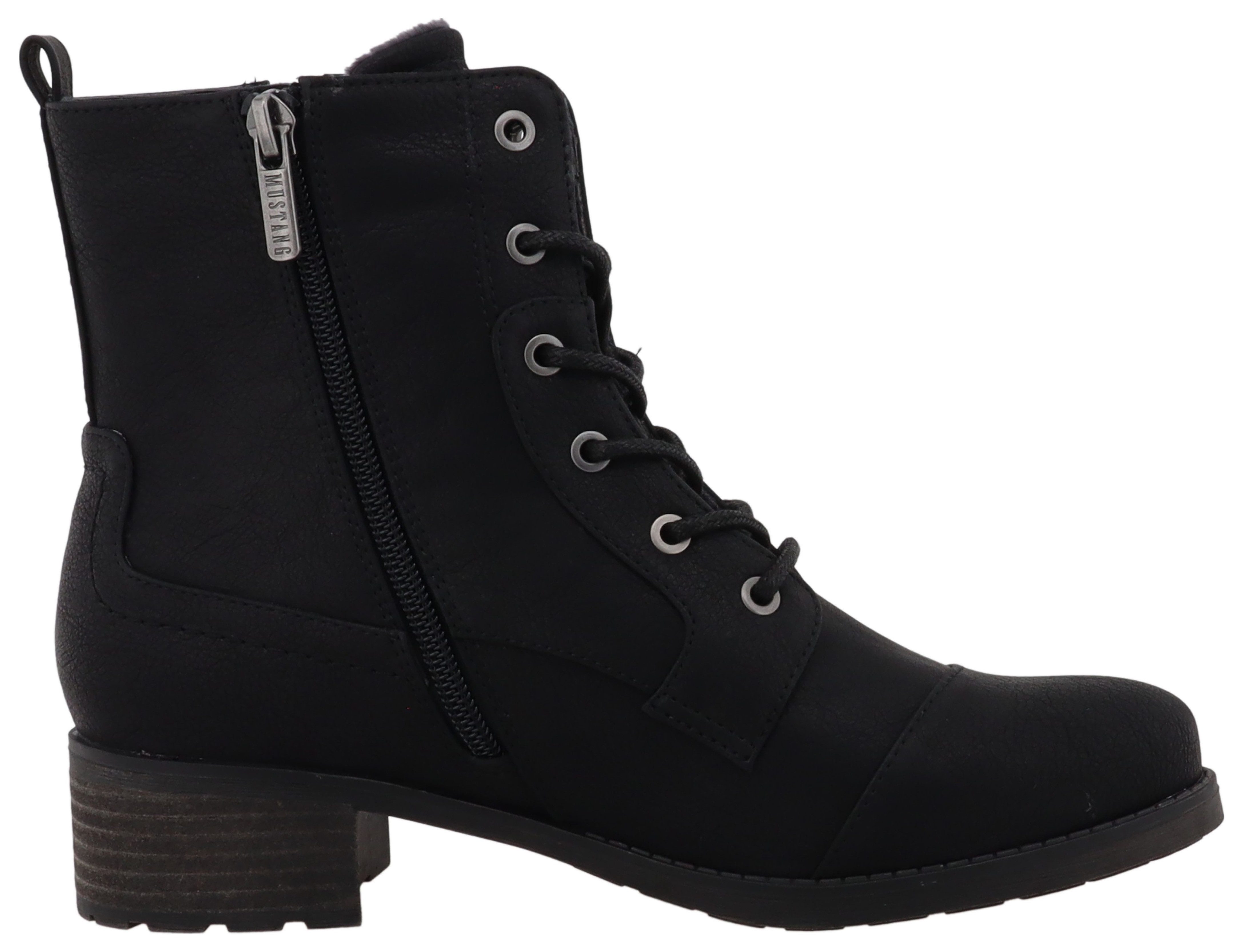 Mustang Shoes Winterlaarsjes FABIENNE Veterenkellaars met blokhak