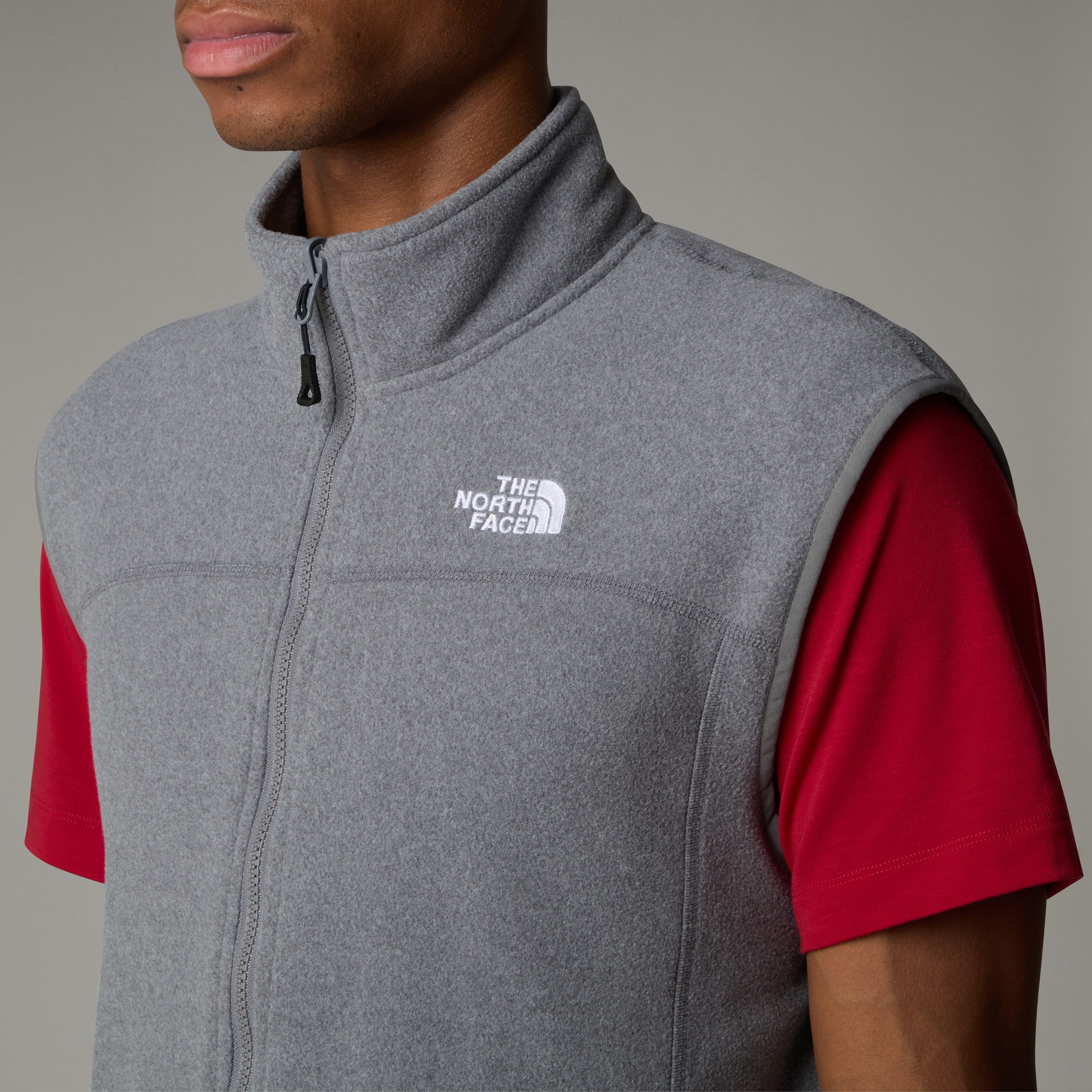 The North Face Mouwloos fleecevest 100 Glacier vest voor heren met klassieke label-borduurwerk op het sleutelbeen