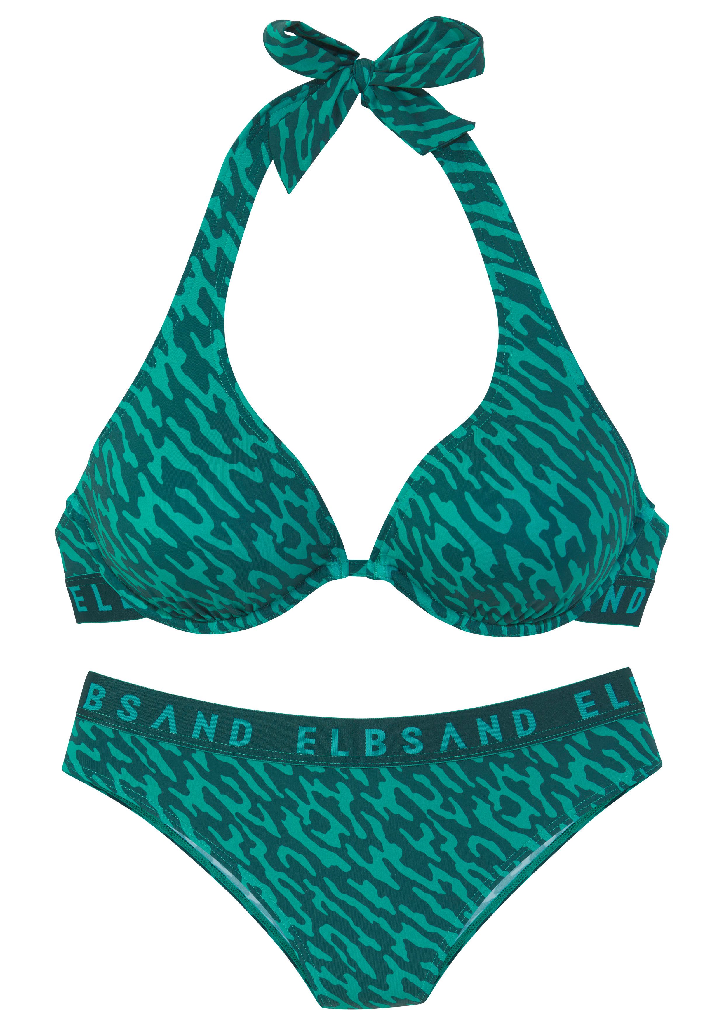 Elbsand Beugelbikini met merkopschrift