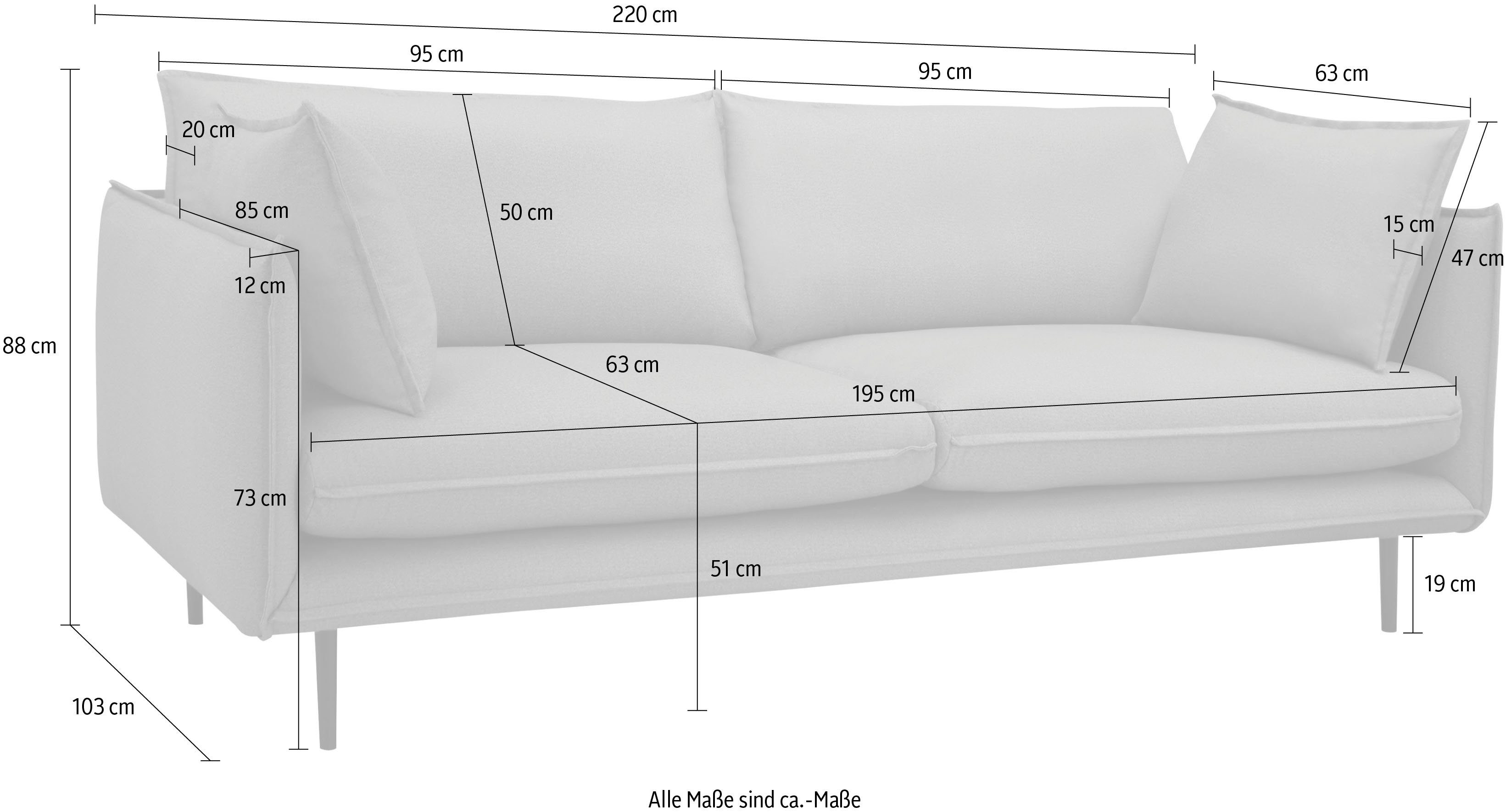 INOSIGN 3-zitsbank Somba met dikke opstaande naad en elegante look