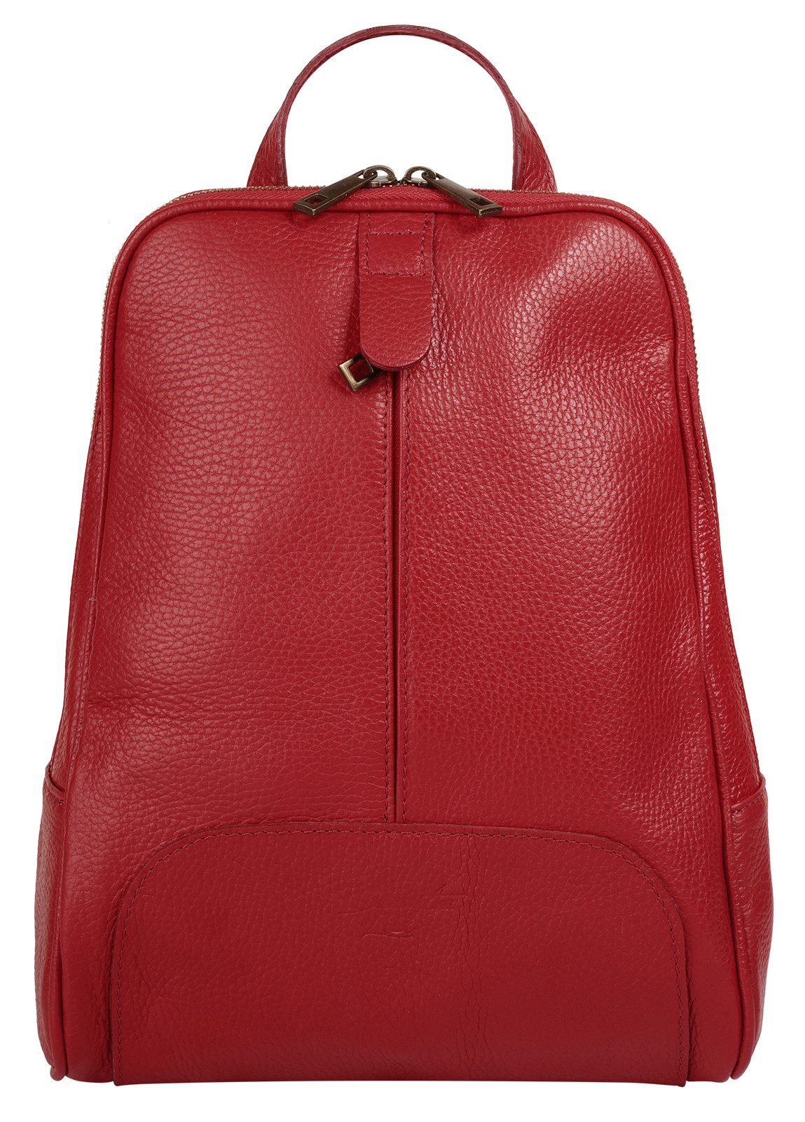 Samantha Look Rugzak echt leer, made in italy dames rugzakken rood