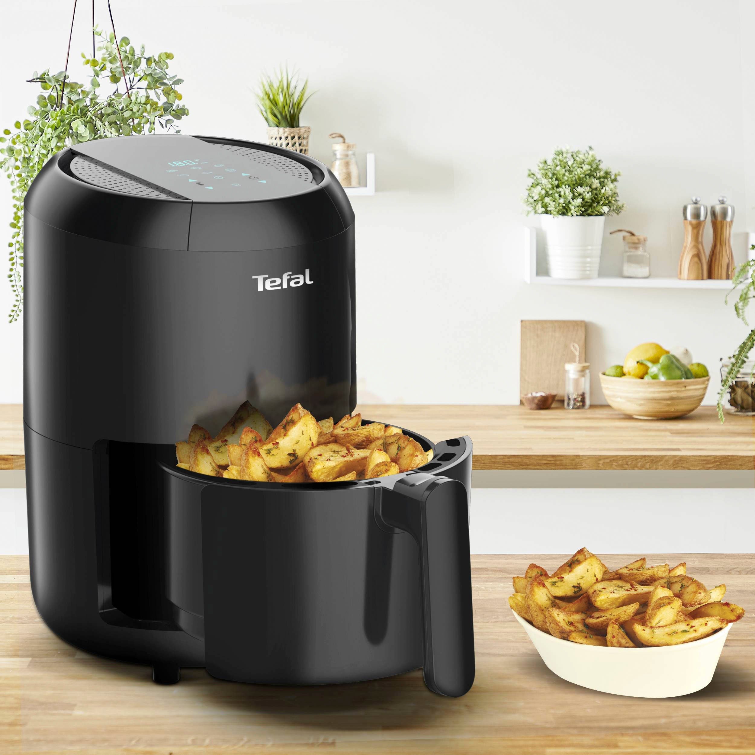 Tefal Airfryer EY3018 Easy Fry Compact Capaciteit: 1,6L, 6 kookprogramma's, timer, gezond zonder vet/olie, EY3018