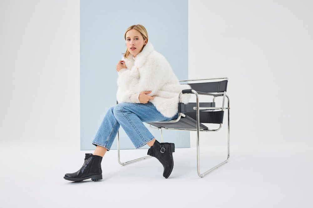 Rieker Laarsjes Boots, blokhak, met ritssluiting aan de binnenkant