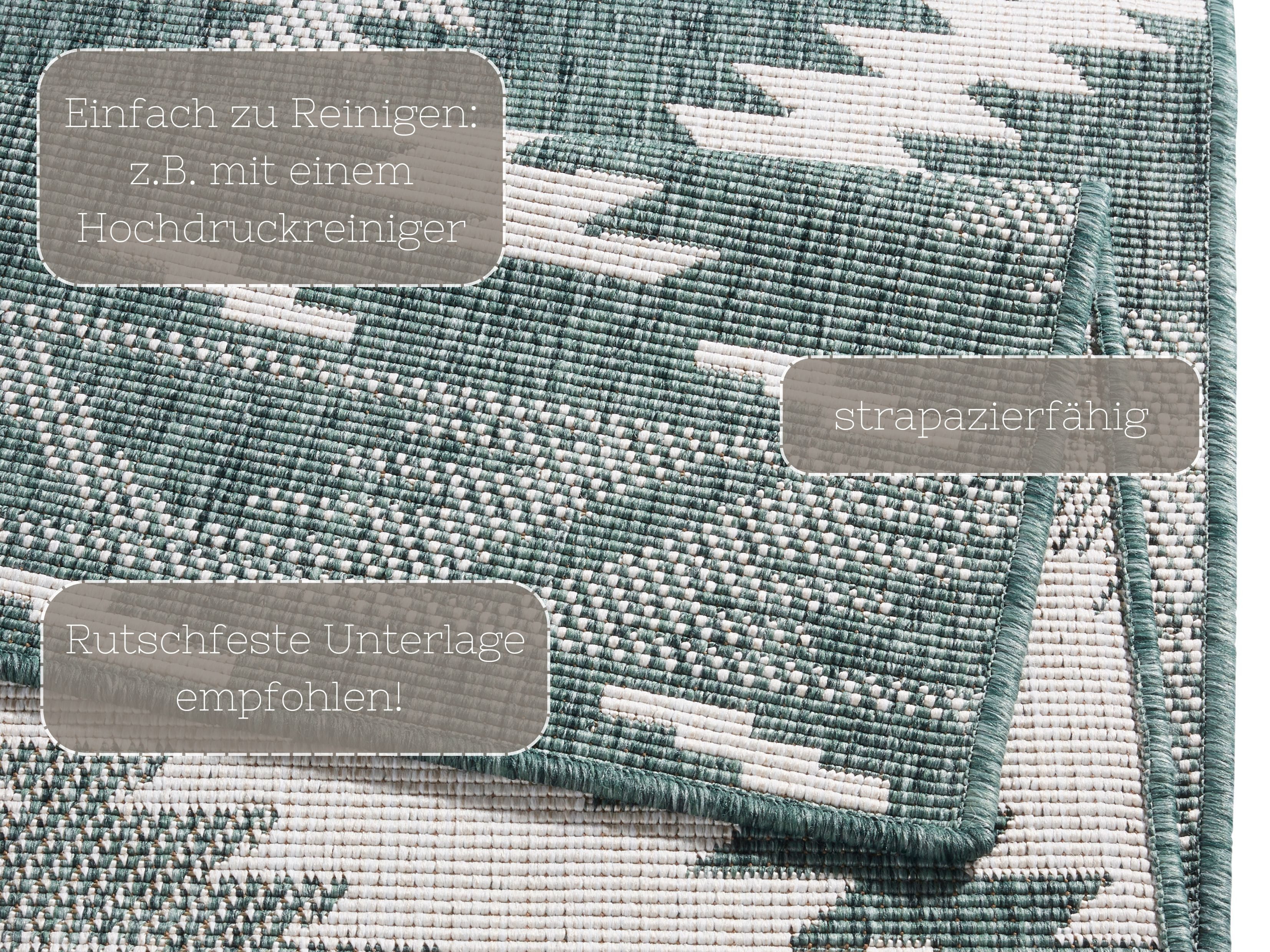 NORTHRUGS Vloerkleed Malibu omkeerbaar tapijt Binnen- en buitengebruik, weerbestendig, balkon, loper, woonkamer, waterbestendig