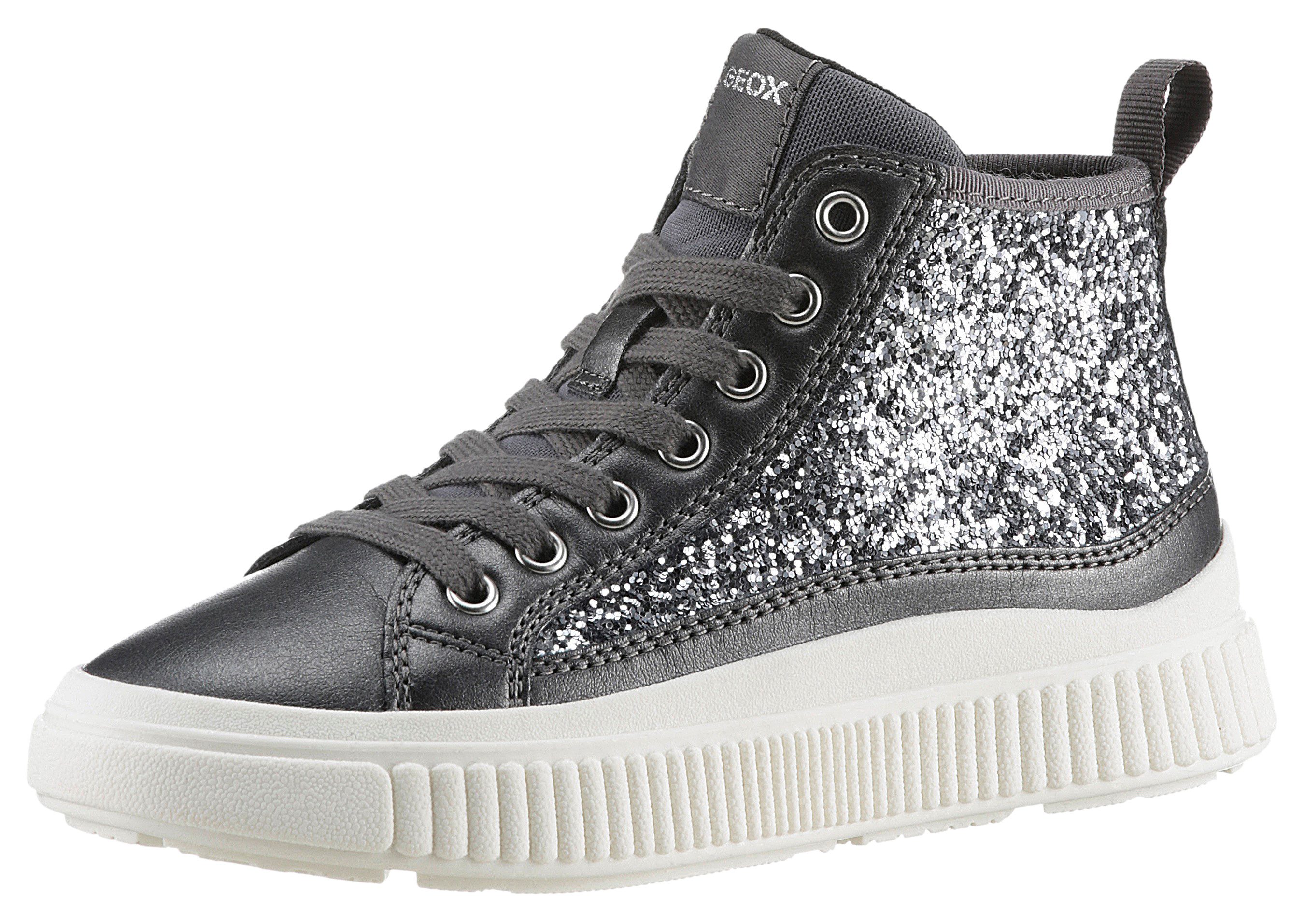 Geox Sneakers J LAQUINNY GIRL D High top sneaker, veterschoenen, freizeitschoen met...