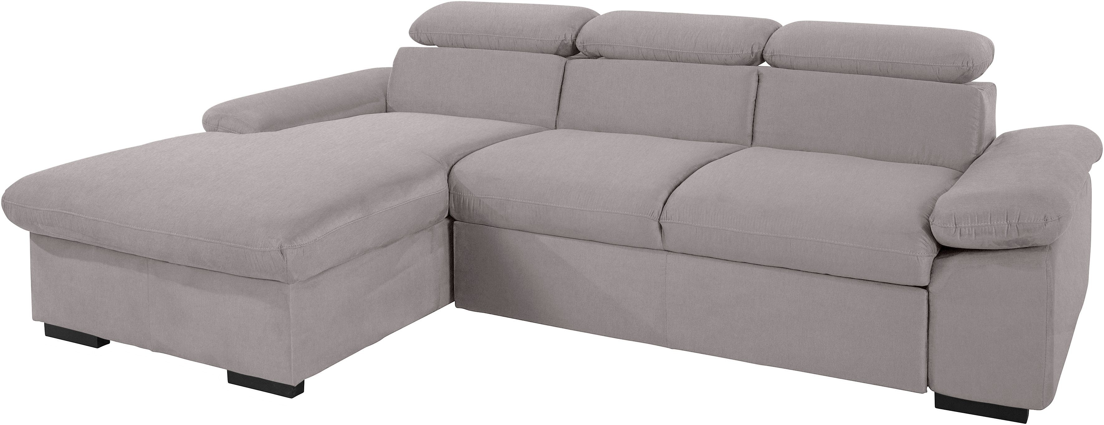 COTTA Hoekbank Lola L-vorm met hoofdeinde-functie & poef keuze met bedfunctie, bedlade & armleuningverstelling (set)