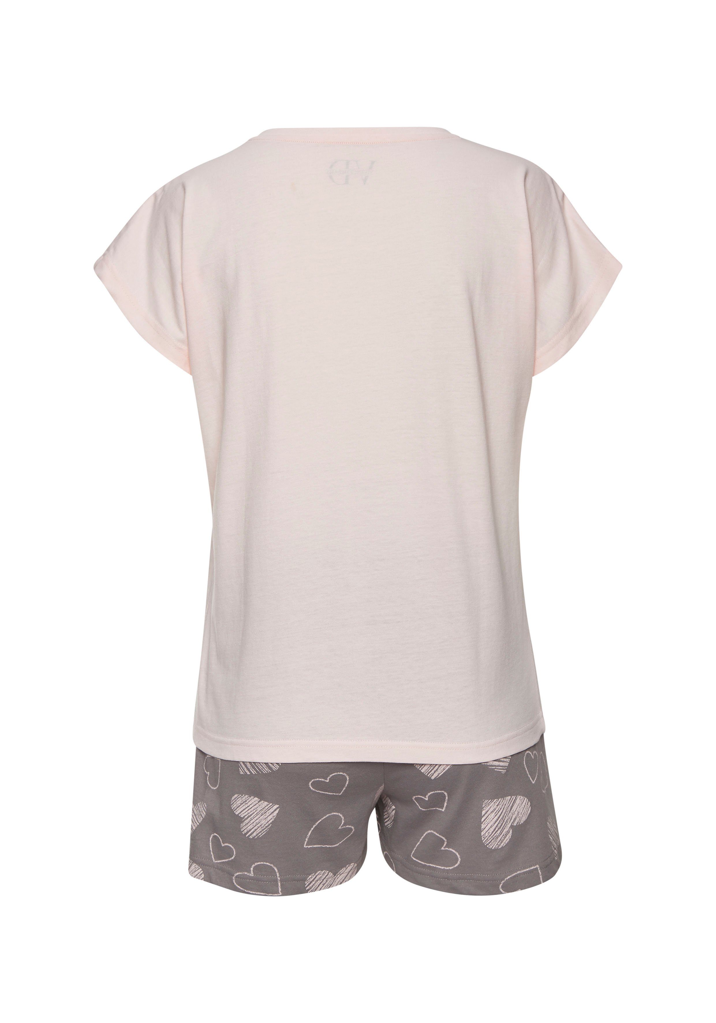 Vivance Dreams Shortama met leuke hartprint (Set van 2)
