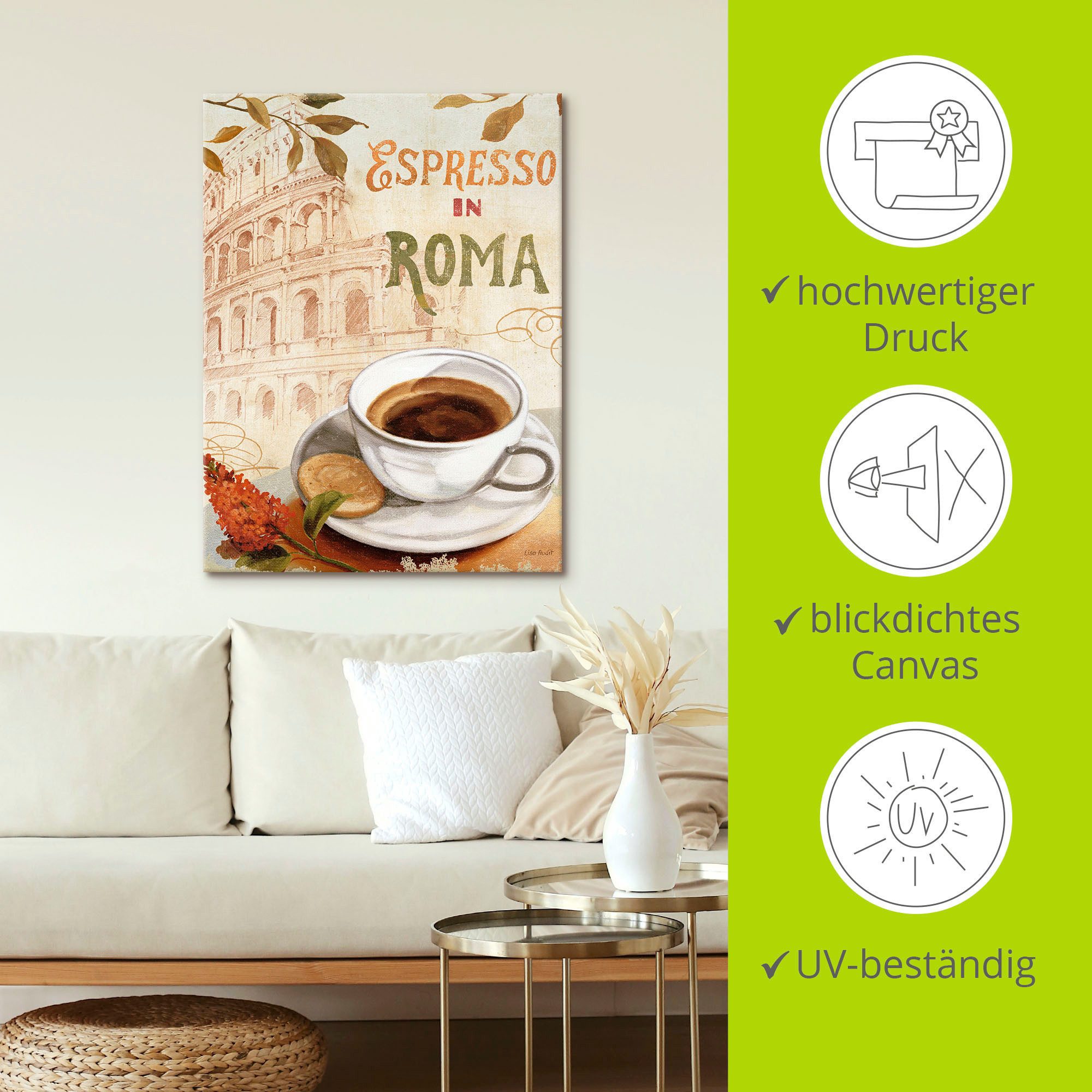 Artland Artprint Koffie in Europa III als artprint op linnen, muursticker in verschillende maten