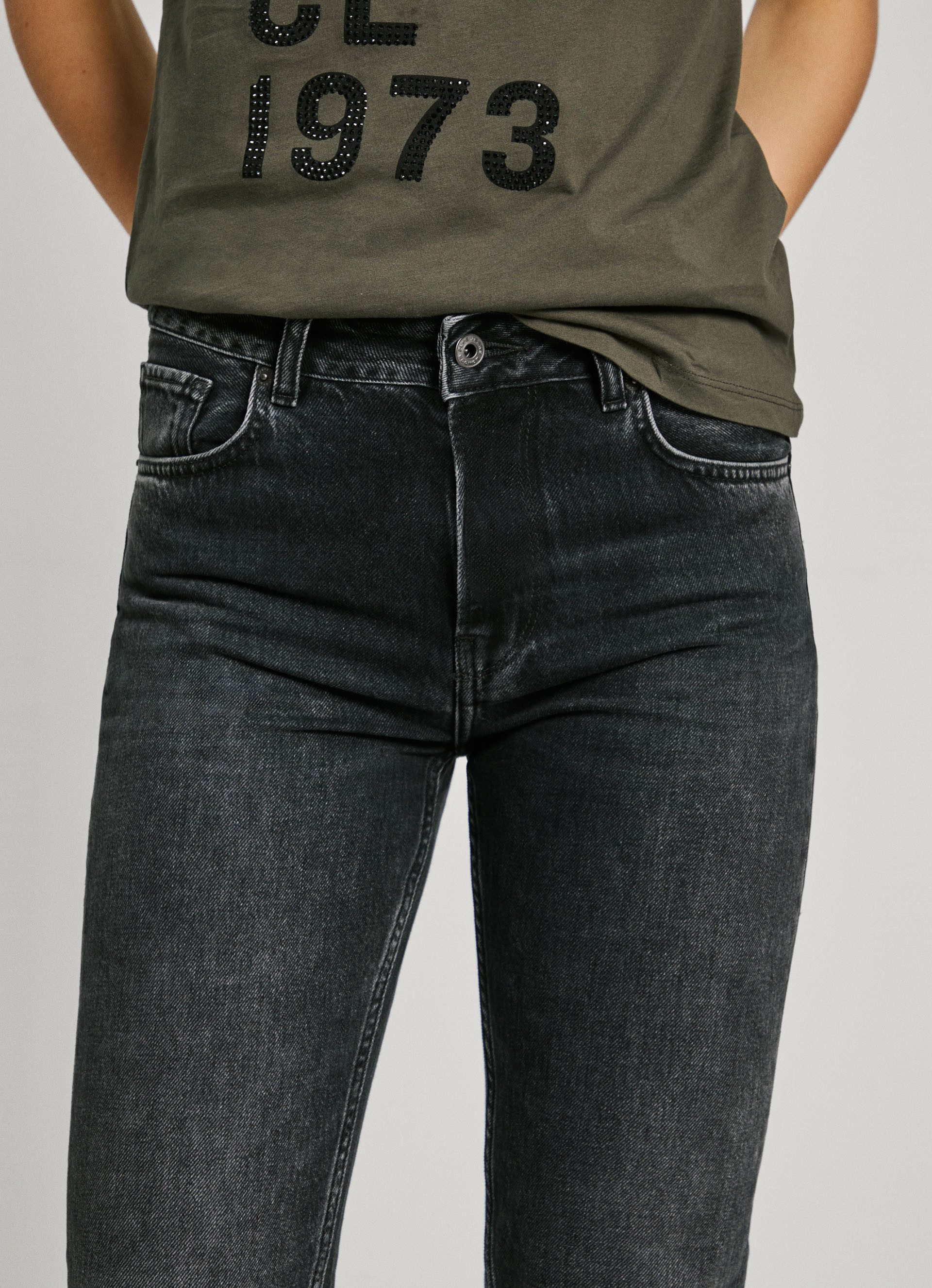 Pepe Jeans Straight jeans Met normale taille van robuust katoen-denim