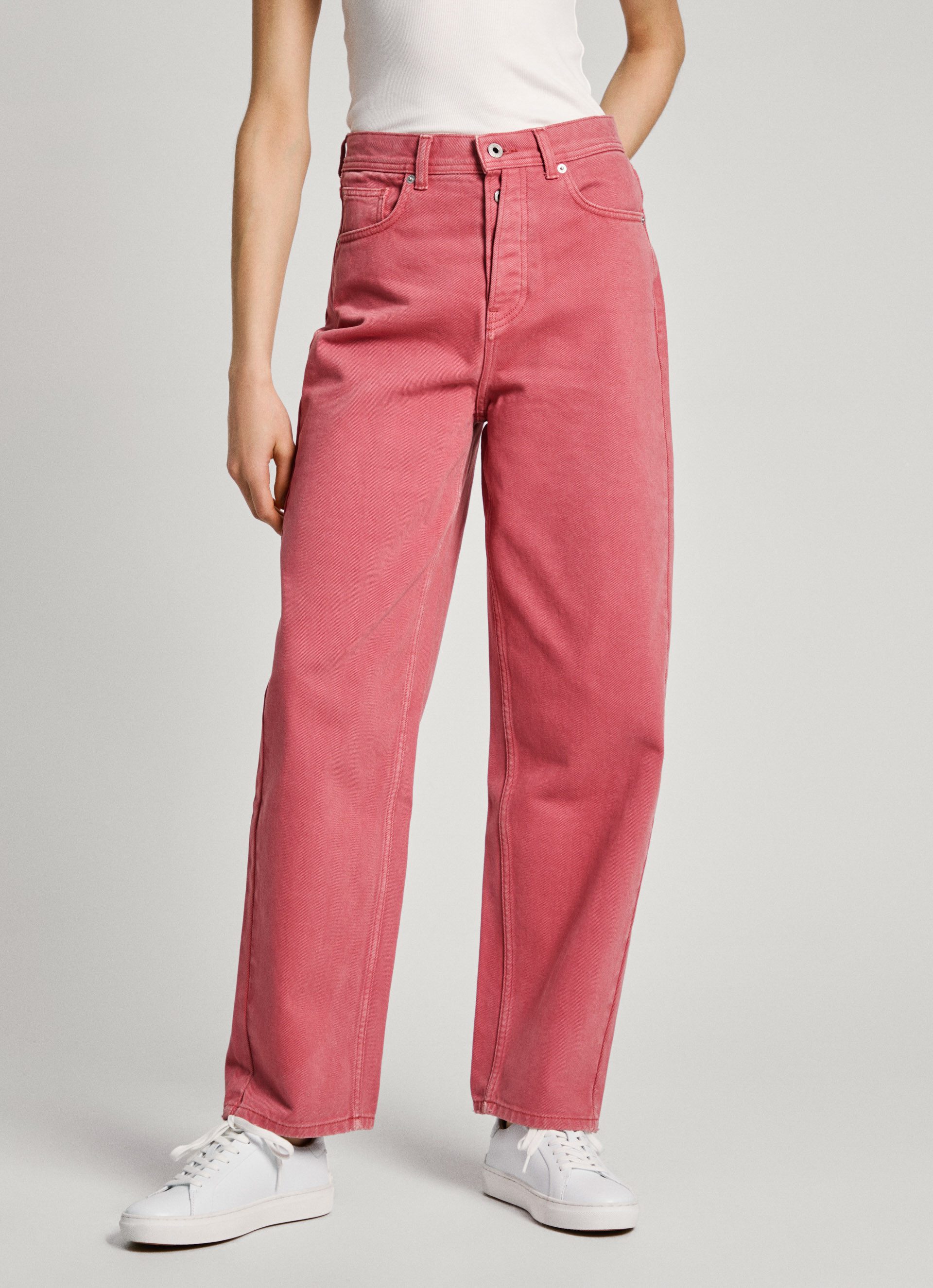 Pepe Jeans High-waist jeans BARREL JEANS UHW met wijde pijpen van katoen-denim dames high waisted jeans maat 30 rood