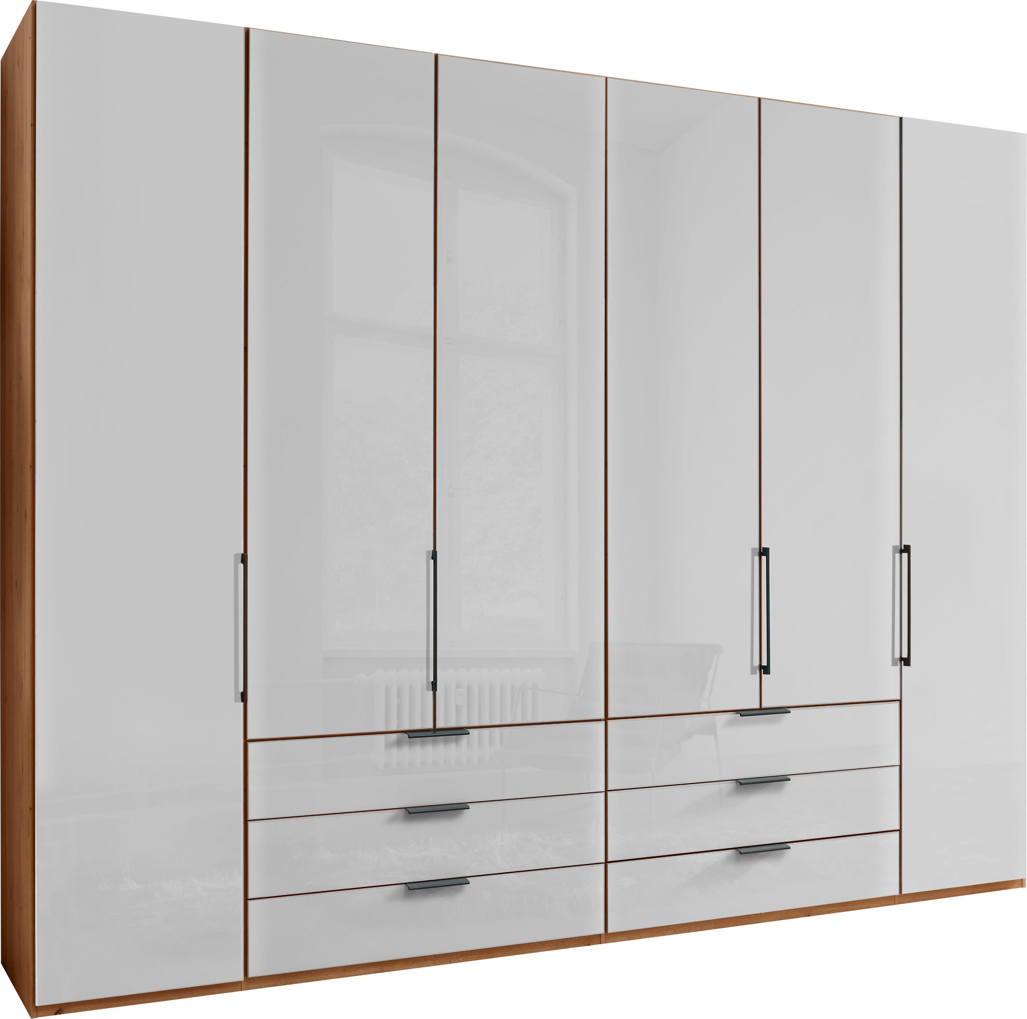 WIEMANN Vouwdeurkast Monaco met hoogwaardig beslag inclusief ladedemping garderobekasten maat 295,3 cm x 216 cm x 58 cm wit