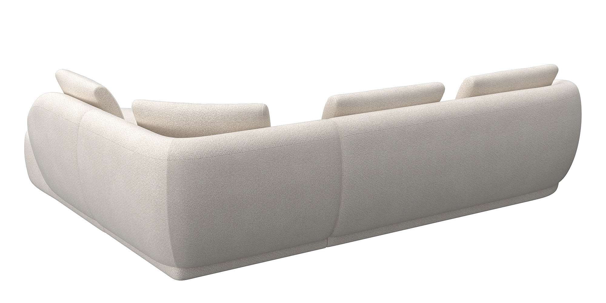 FLEXLUX Hoekbank Torino, rond, L-vorm, bankhoek met ottomane Modern, organisch bankontwerp, koudschuim, golfvering