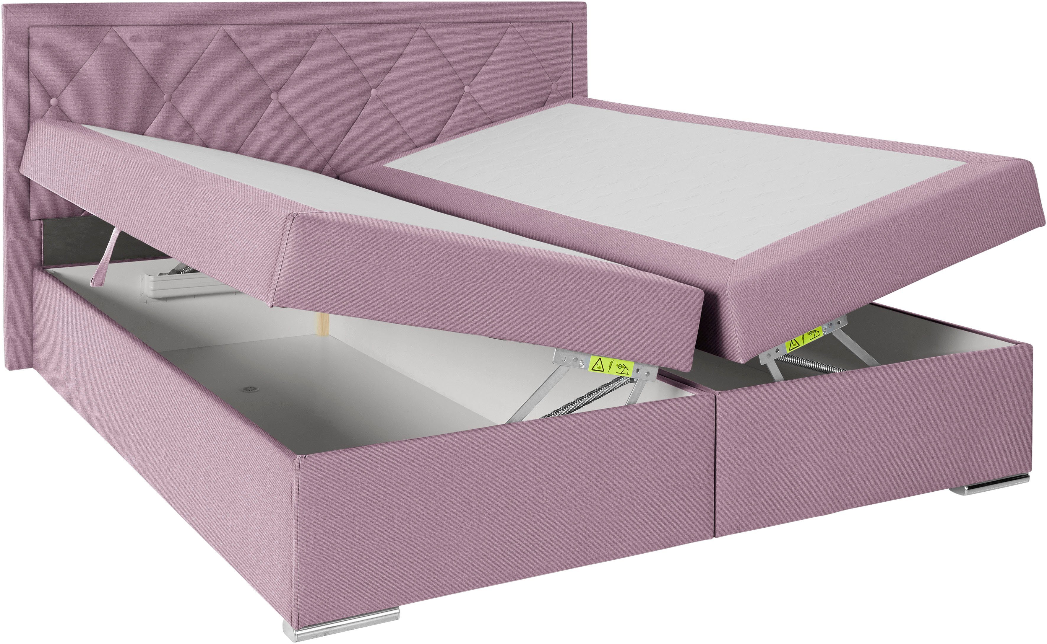 Leonique Boxspring Alfie, bestseller, optioneel met bedlade met capitonnage in het hoofdbord, h2, h3 en h4 ter keuze