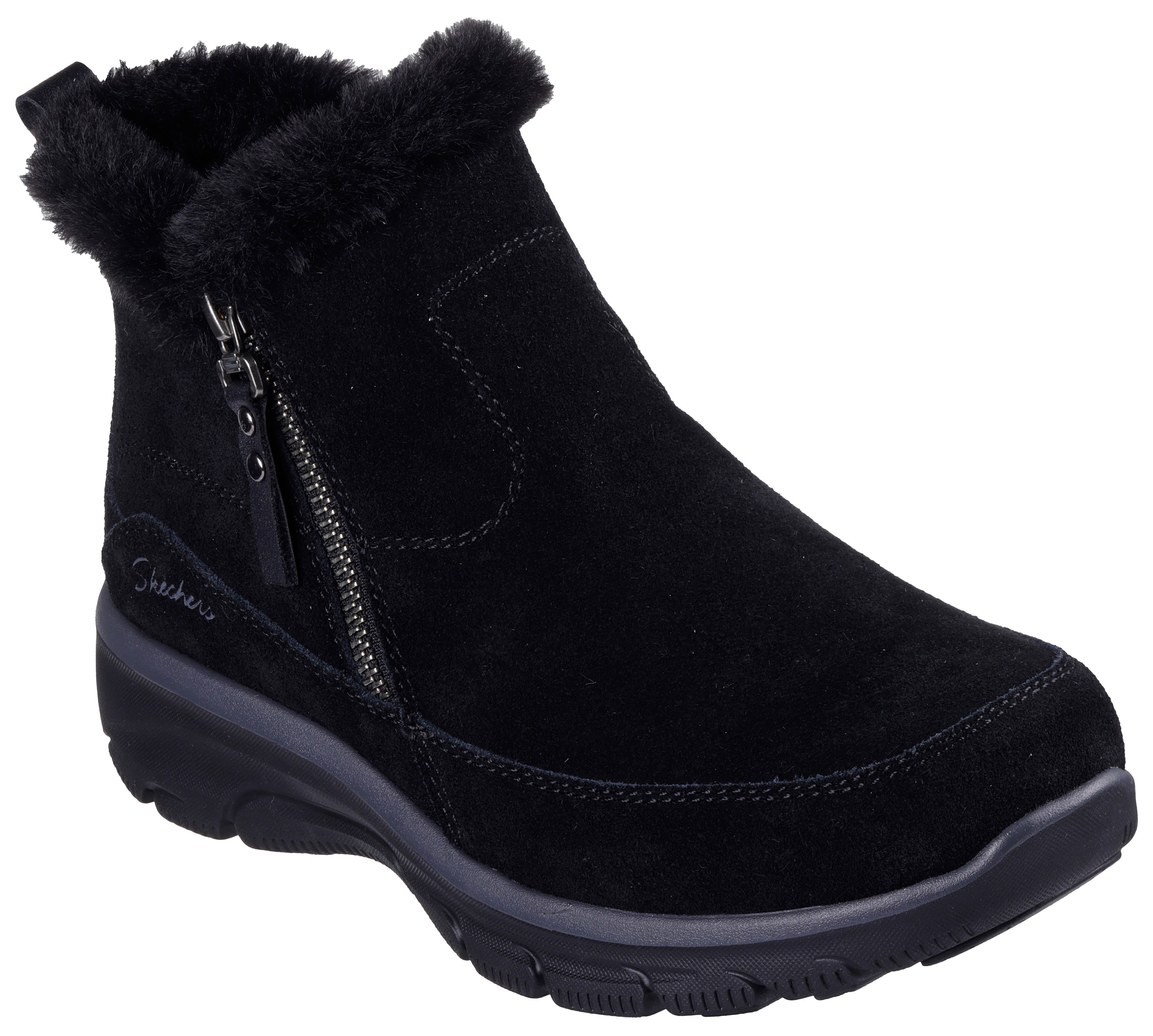 Skechers Winterlaarzen EASY GOING-COOL ZIP! Winterschoenen, ritssluiting laarzen met 3M Scotchgard-impregnering dames winterlaarsjes maat 35 EU zwart