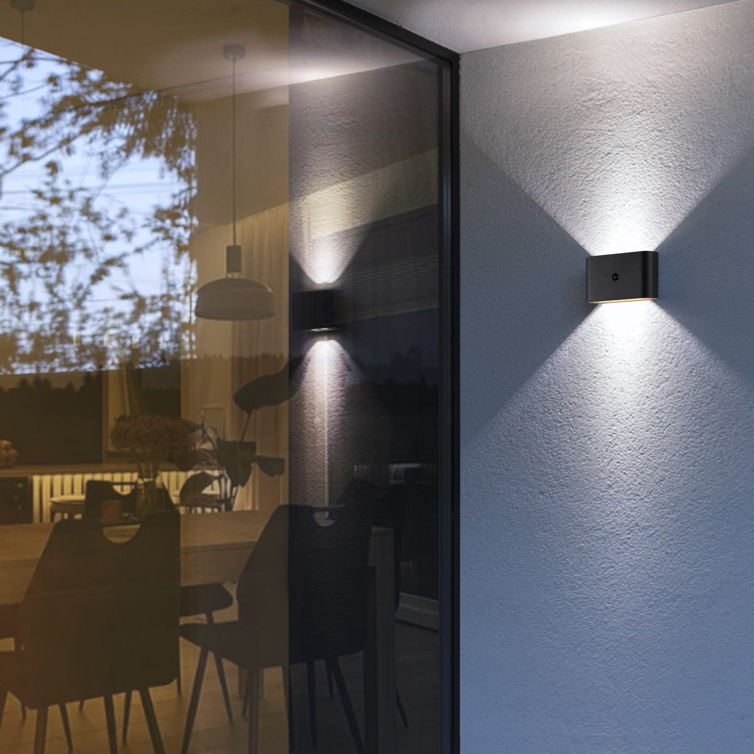 Brilliant Leuchten Led-wandlamp voor buiten Xino Accu-lamp, 330 lm, 3000K, magnetische bevestiging, up-downlight, USB