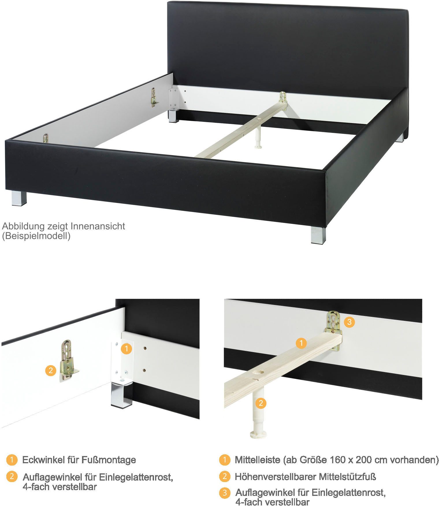 Maintal Gestoffeerd bed Lonepine Zijkanten van het bed zelf te monteren, zonder bedkist