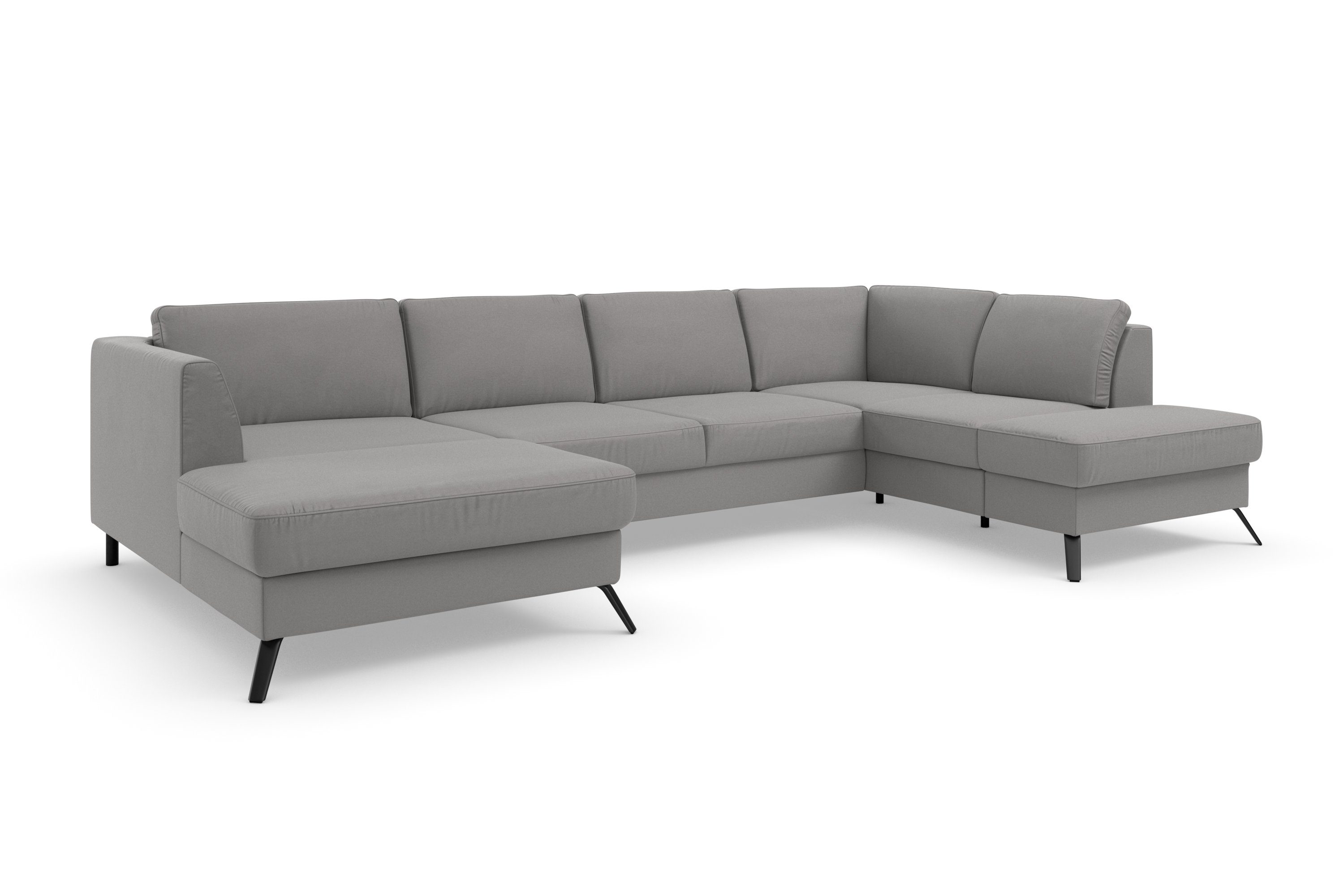 sit&more Zithoek Olsen U-vorm inclusief zitdiepteverstelling, naar keuze met slaapfunctie, 15 cm hoog