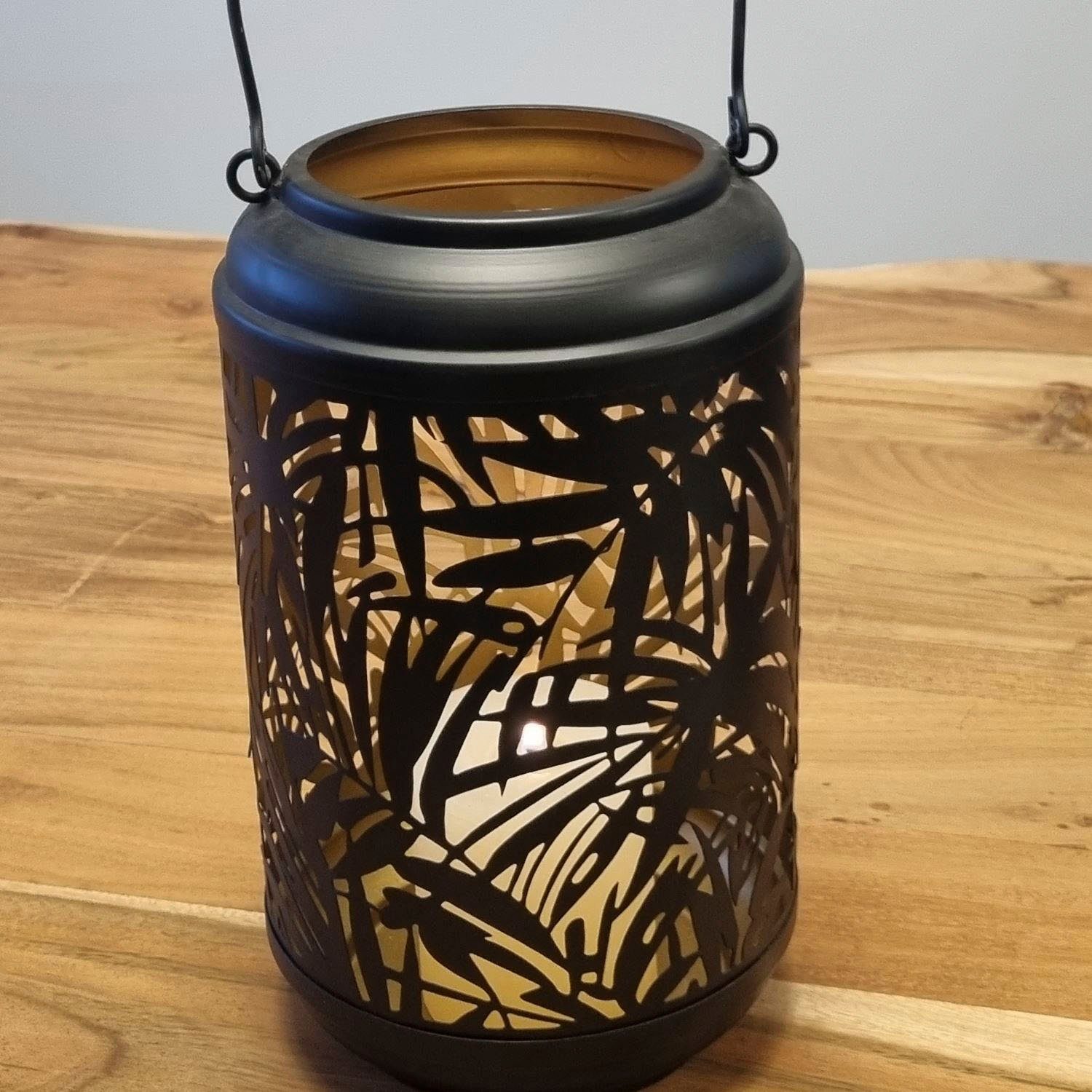 Ambiente Haus Lantaarn met kaars Metalen lantaarn met palmdesign - (H) 36 cm (1 stuk)
