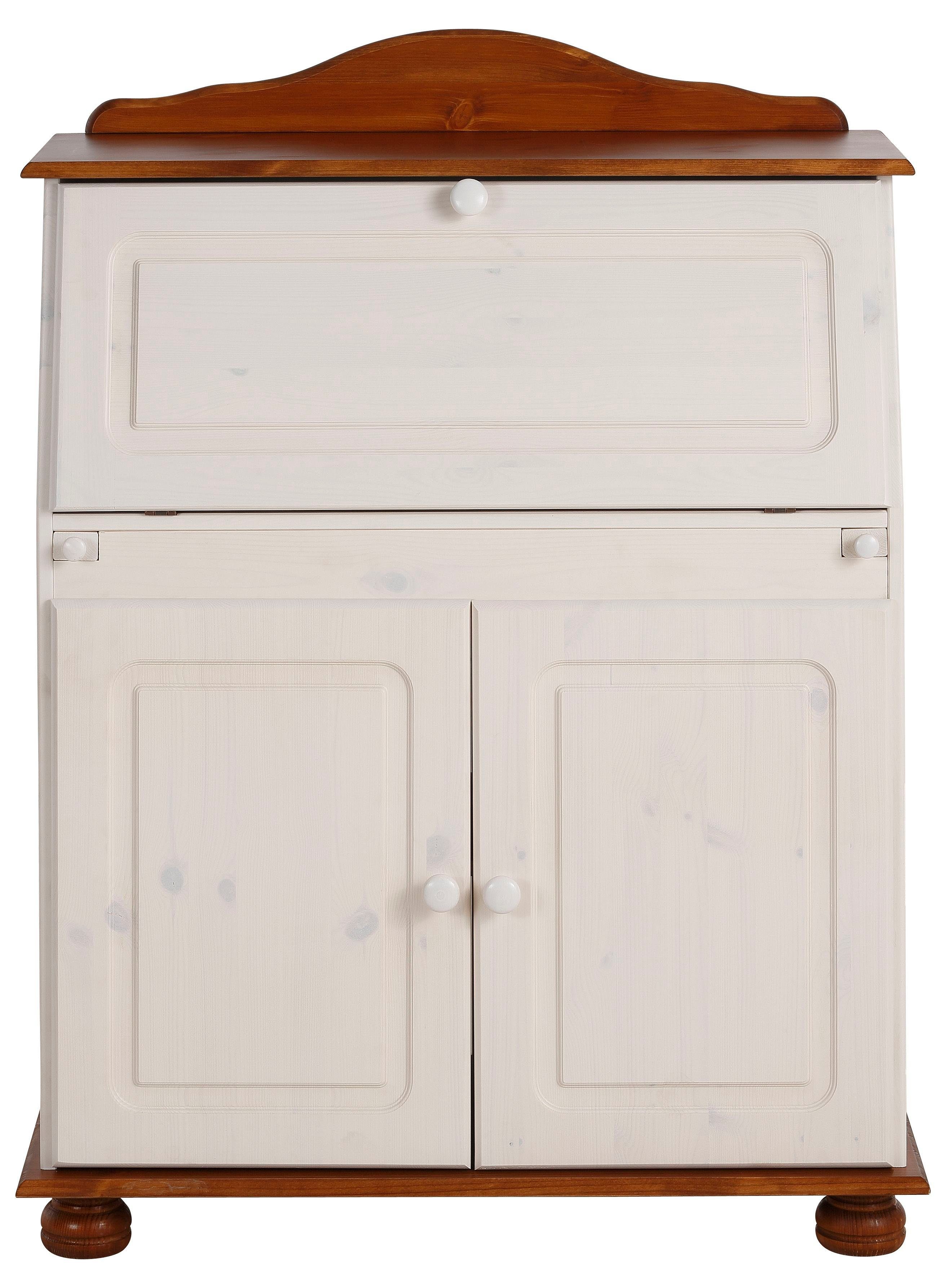 home affaire secretaire mette gemaakt van massief hout, breedte 82 cm wit