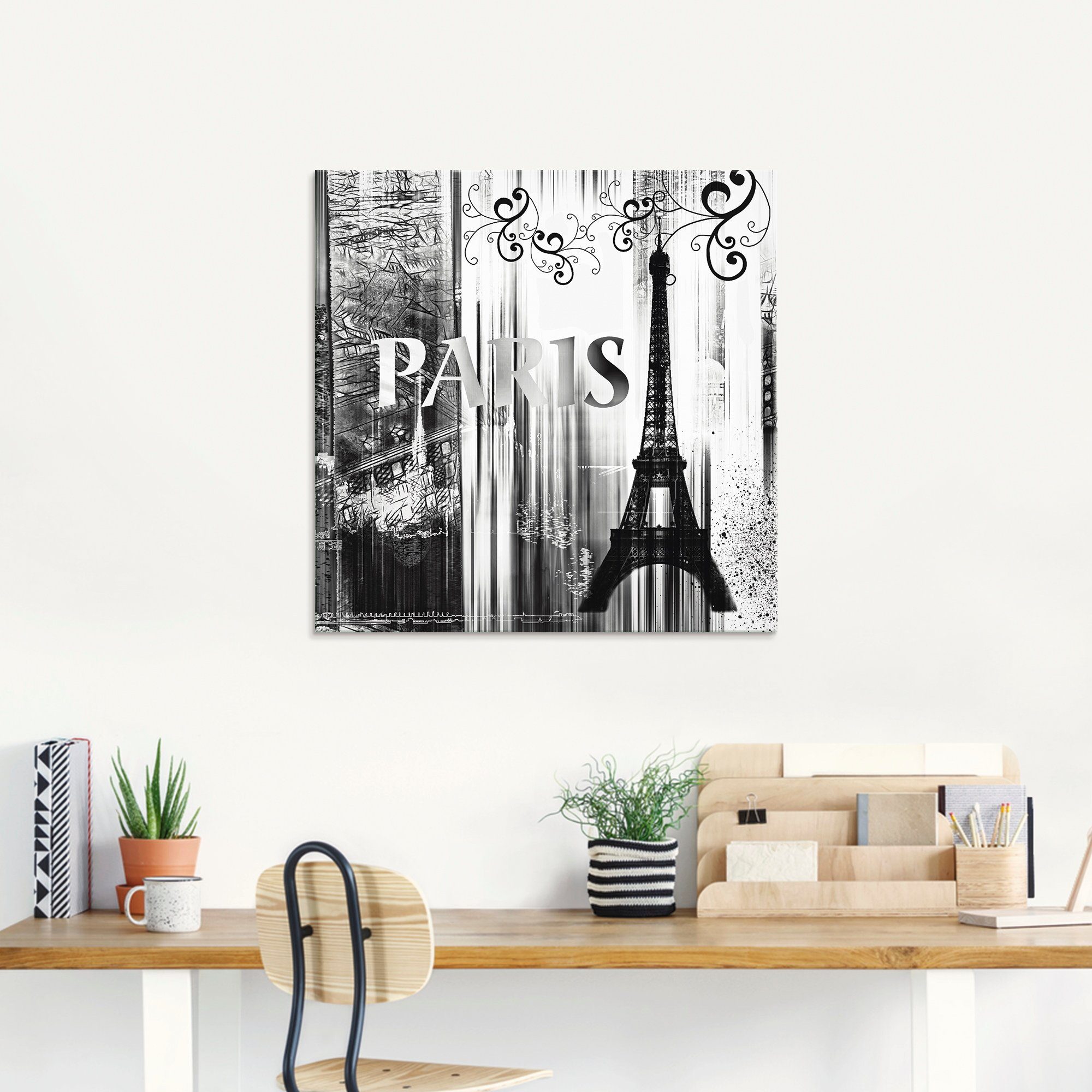 Artland Print op glas Parijs Wereldstad - abstracte collage 04