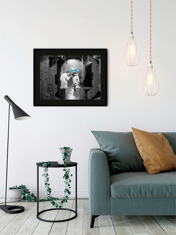Komar Wanddecoratie Star Wars Classic Leia R2D2 upload Wanddecoratie voor de kinderkamer - zonder lijst (1 stuk)