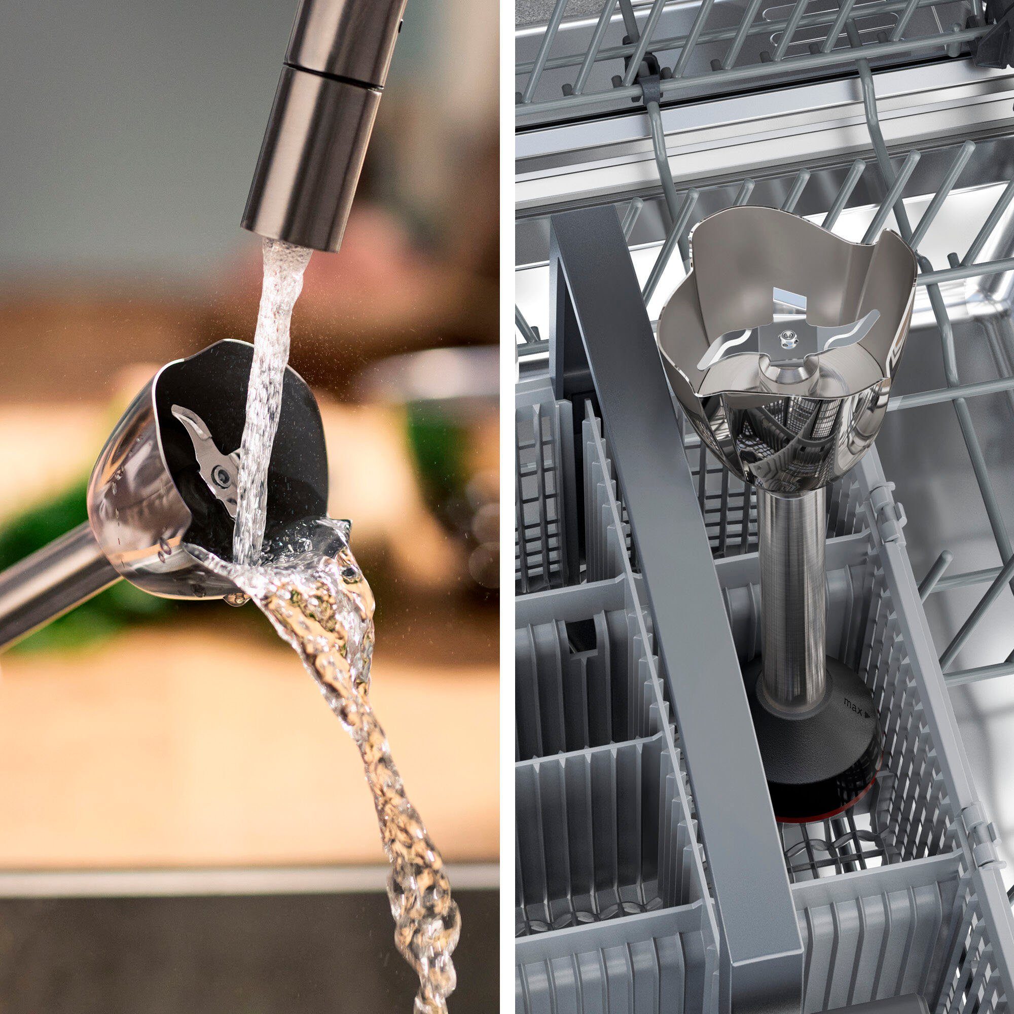 BOSCH Staafmixer ErgoMaster Serie 6 MSM6M610, 4 messen, mixvoet roestvrij staal, zwart