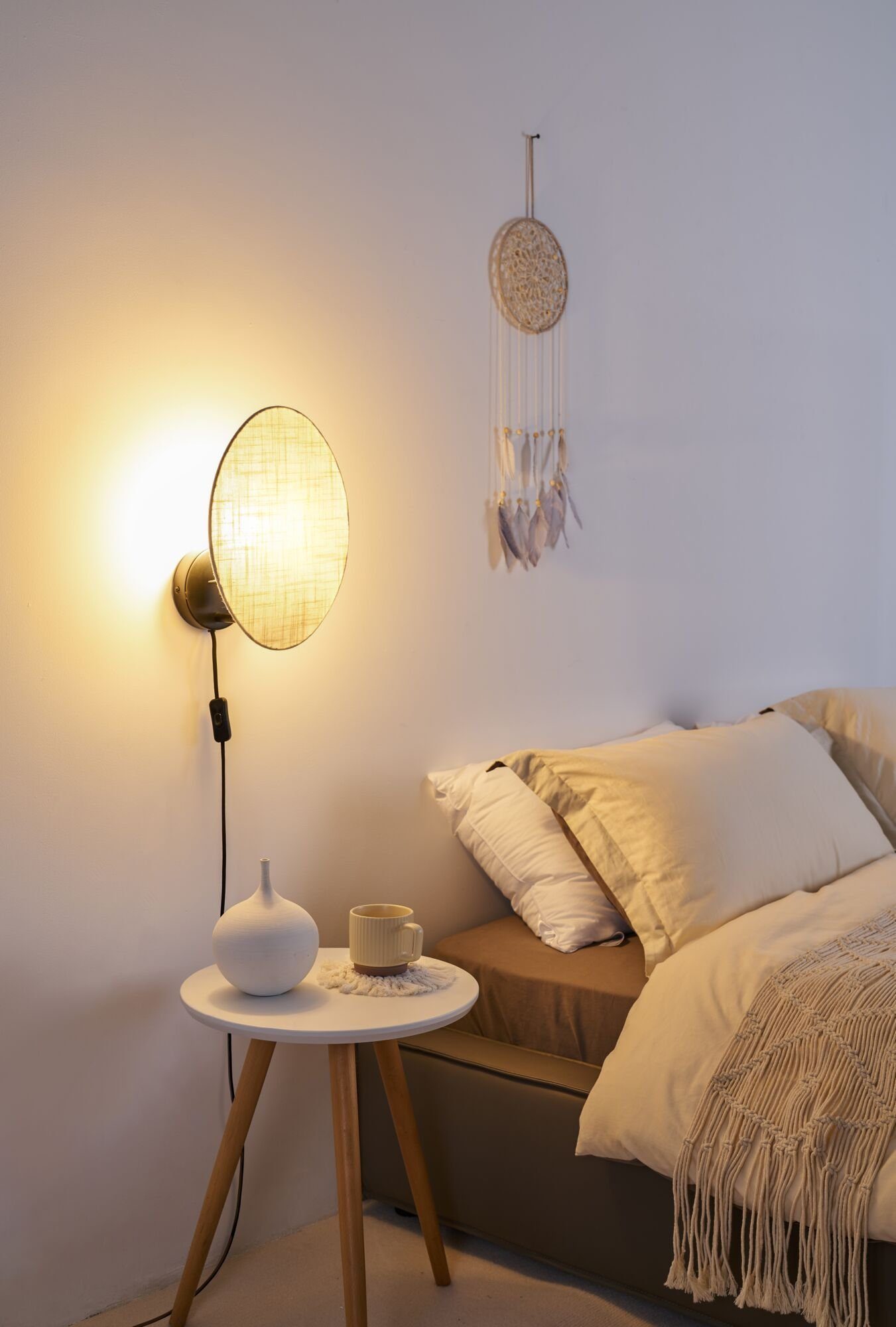 Pauleen Wandlamp Boho Dream max20W zwart/beige 230V metaal/stof