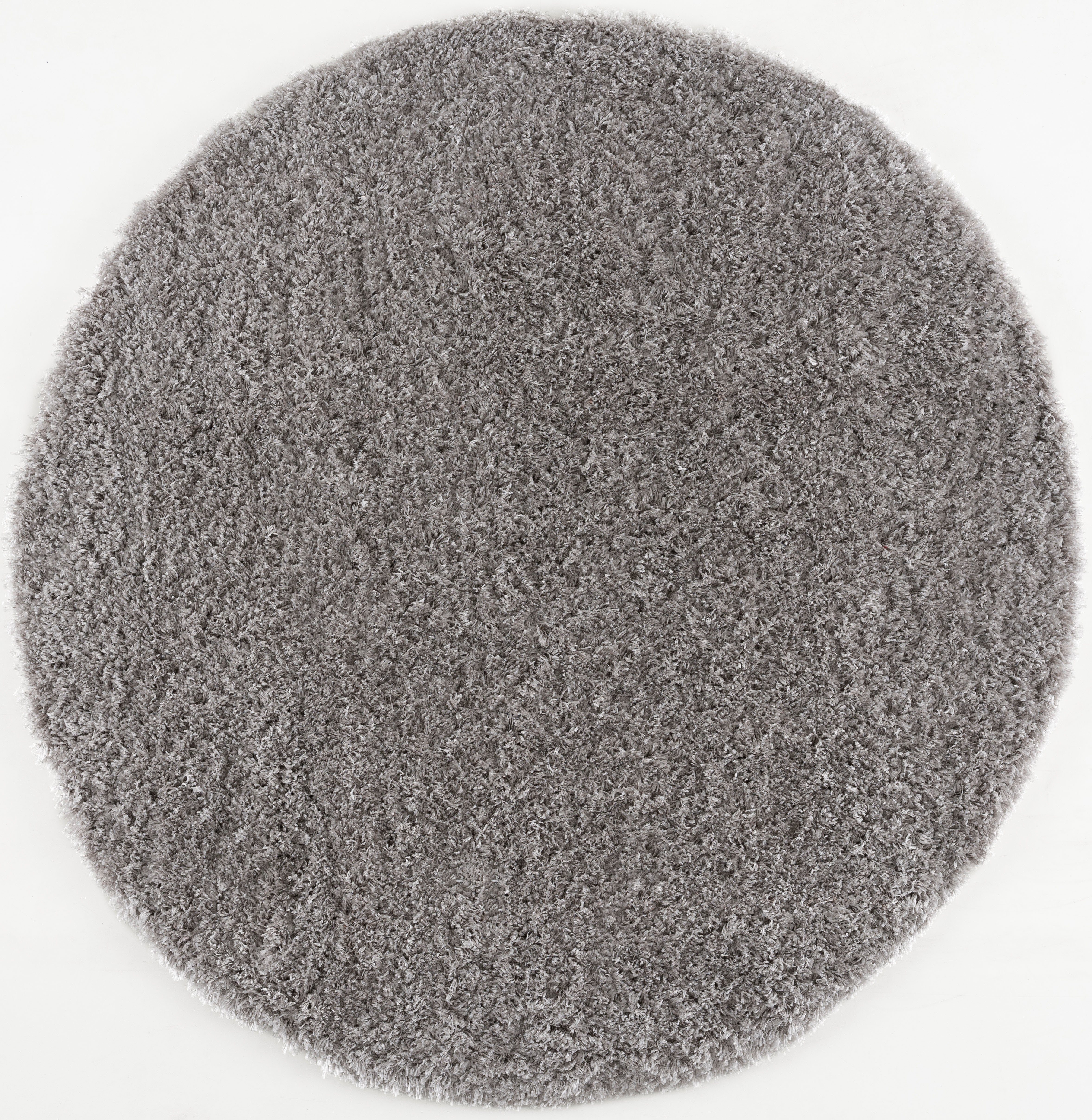 SANAT HALI Hoogpolig vloerkleed PORTO Woonkamer, lange pool, shaggy-vloerkleed moderne vloerkleden maat Ø 150 cm x 45 mm grijs