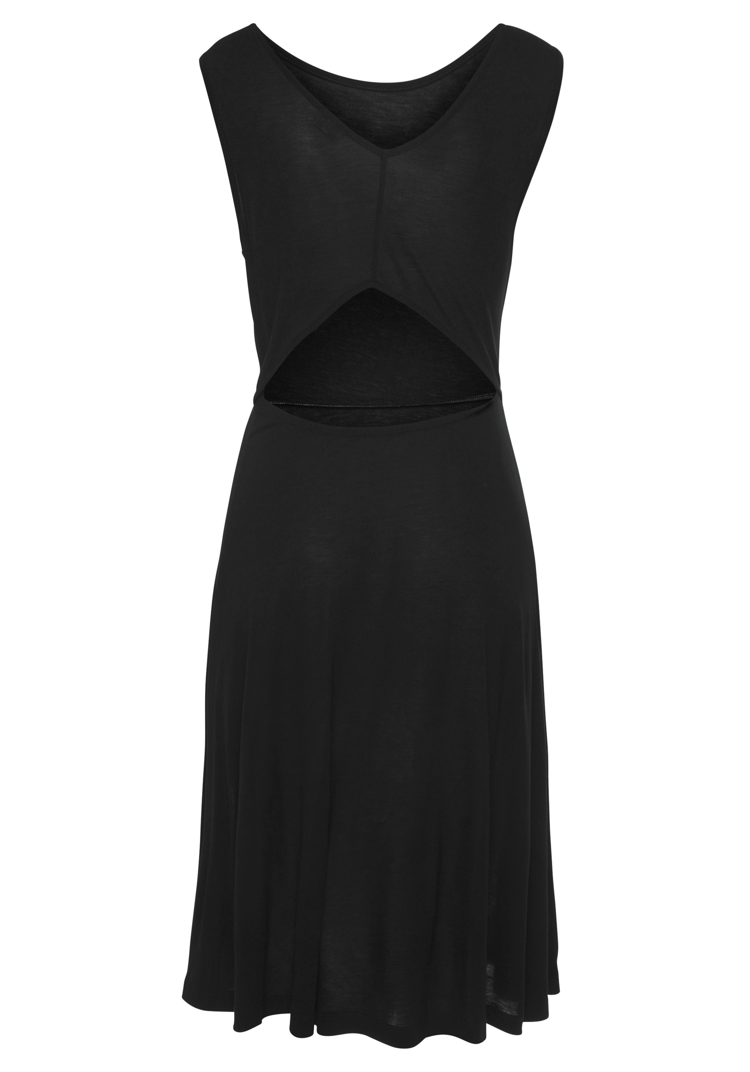 Lascana Jerseyjurk met ruguitsnijding, zomerjurk met cut-outs, basic